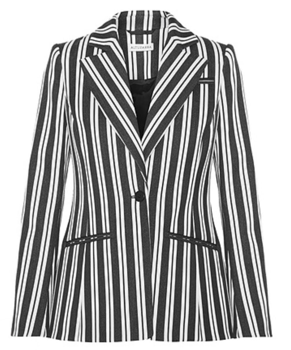 Altuzarra Acacia Black Striped Women\'s Blazer Women\'s Size 40 Altuzarra Acacia Black Striped Women\'s Blazer Women\'s Size 40