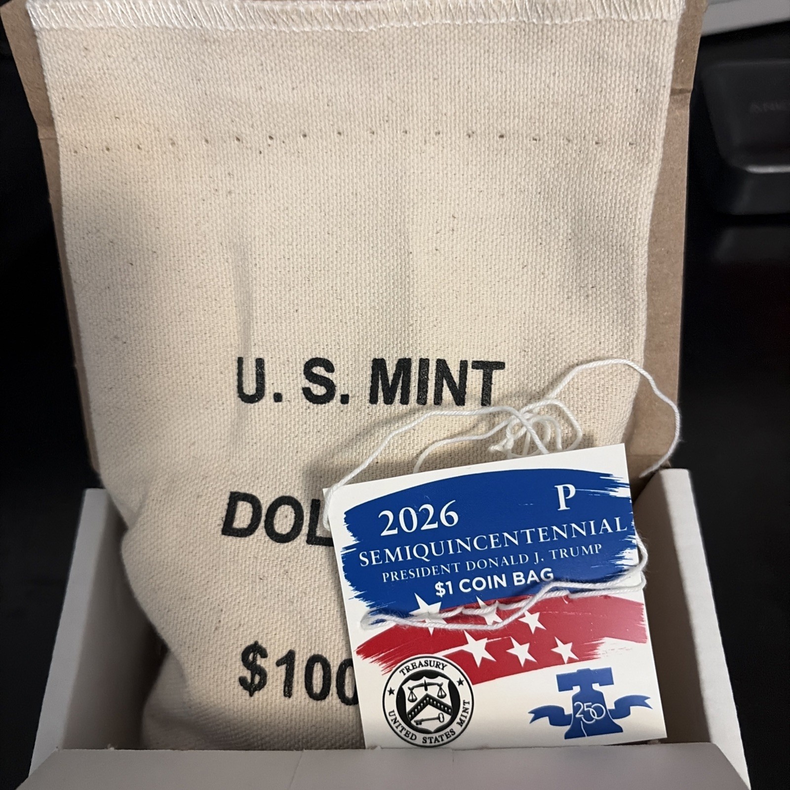 Semiquincentennial President Donald J. Trump 2026 $1 Coin Bag of 100 *NO PRIVY*