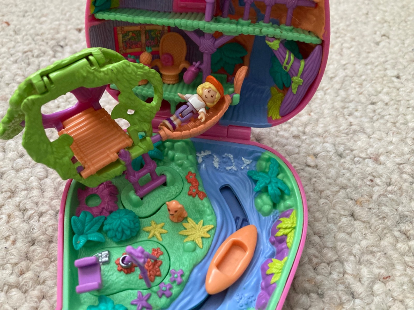 Vintage Polly Pocket Jungle Adventure Backpack 1996 Complete Set Vintage Polly Pocket Jungle Adventure Backpack 1996 Complete Set