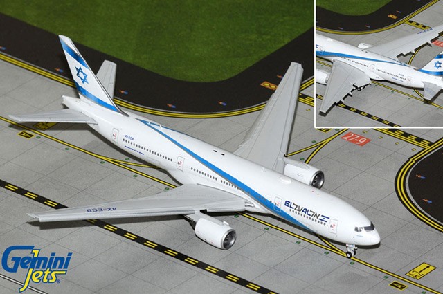 GJELY2300F GeminiJets 777-200ER 1/400 Model 4X-ECB El Al Israel Airlines Flaps GJELY2300F GeminiJets 777-200ER 1/400 Model 4X-ECB El Al Israel Airlines Flaps