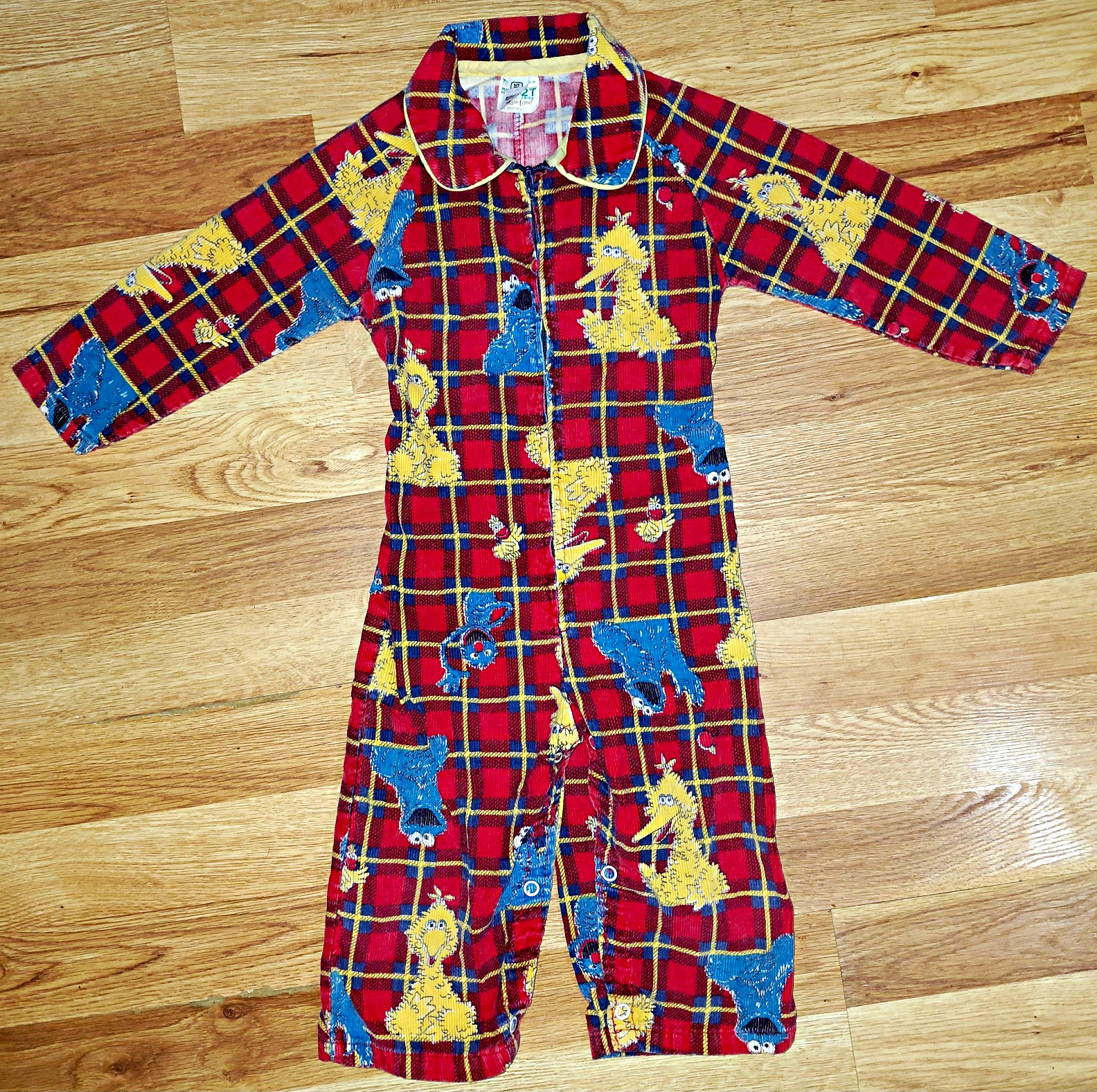 Vintage 70s Toddletime 2T Sesame Street Big Bird Cookie Monster Corduroy Zip PJ Vintage 70s Toddletime 2T Sesame Street Big Bird Cookie Monster Corduroy Zip PJ