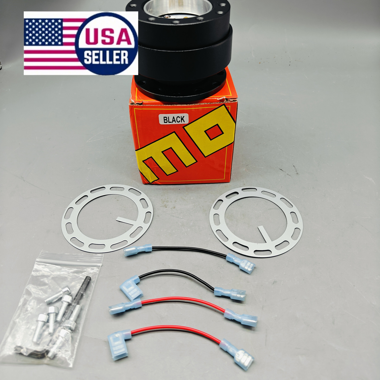 MOMO Black Car Steering Wheel Quick Release HUB Adapter Snap Off Boss Kit MOMO Black Car Steering Wheel Quick Release HUB Adapter Snap Off Boss Kit