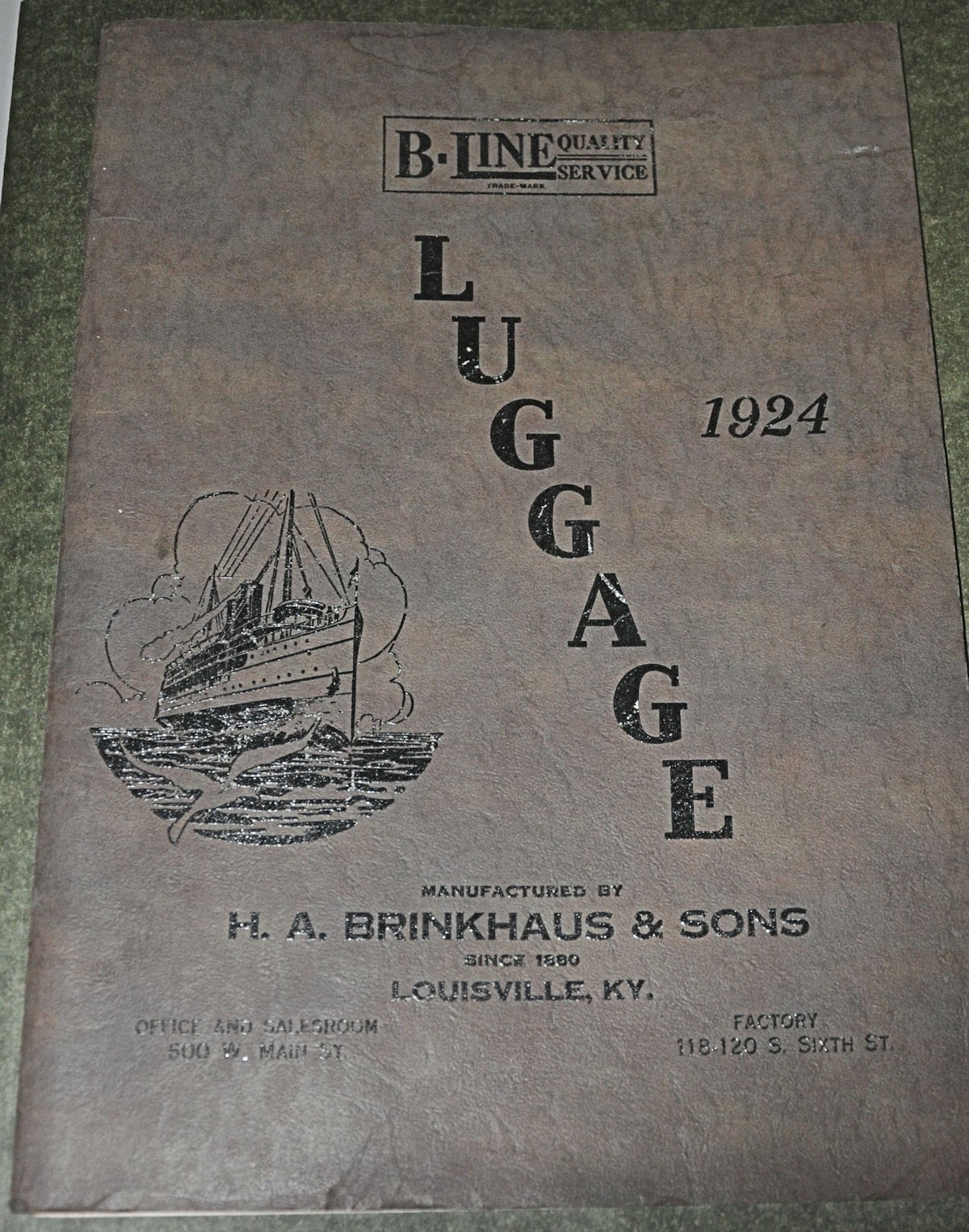 1924 Antique Trunk Catalog, H.A.Brinkhaus & Sons (B-Line) Original, VG Condition