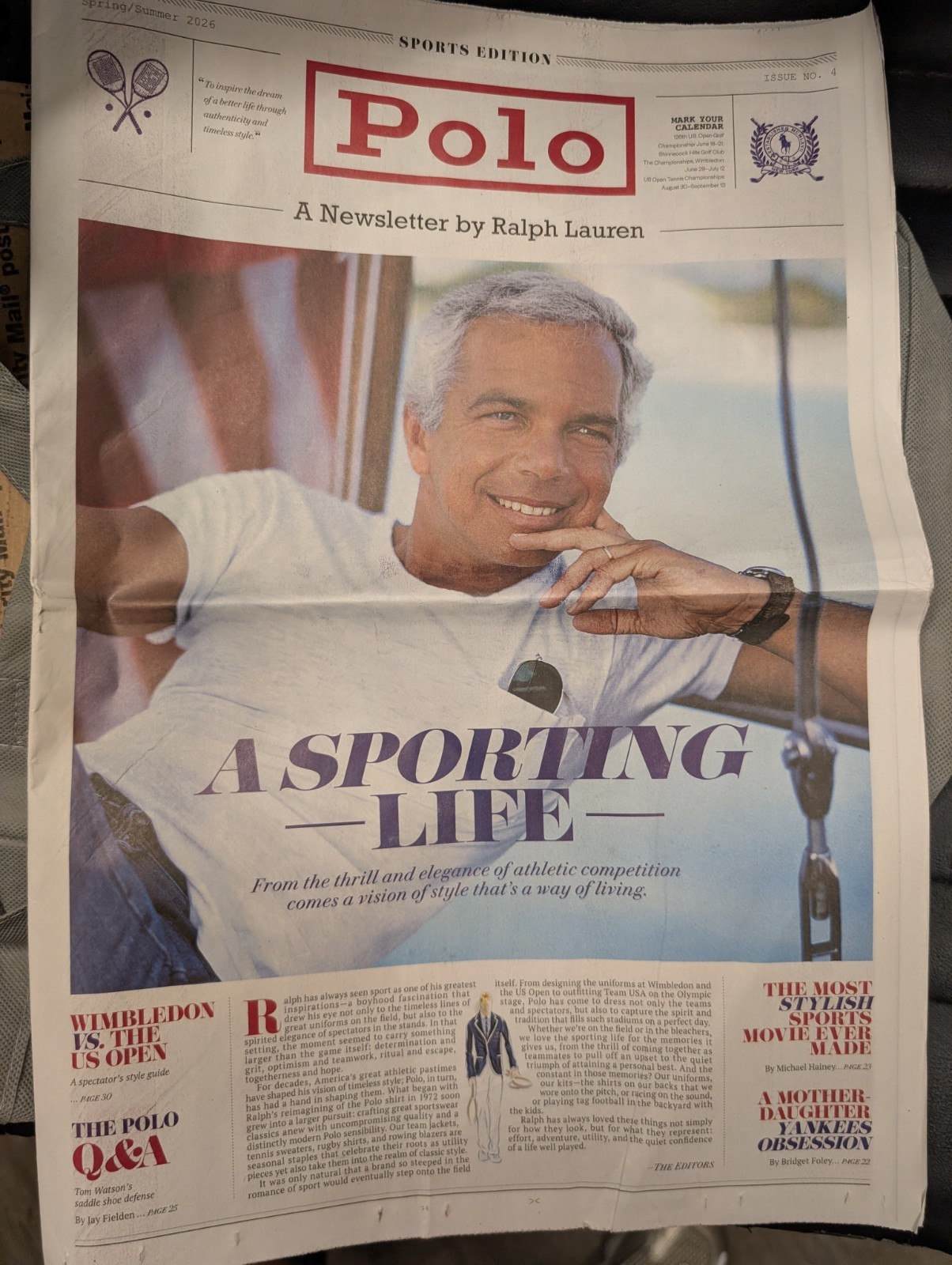 Polo Ralph Lauren Newsletter Newspaper ISSUE 4 Spring/Summer 2026