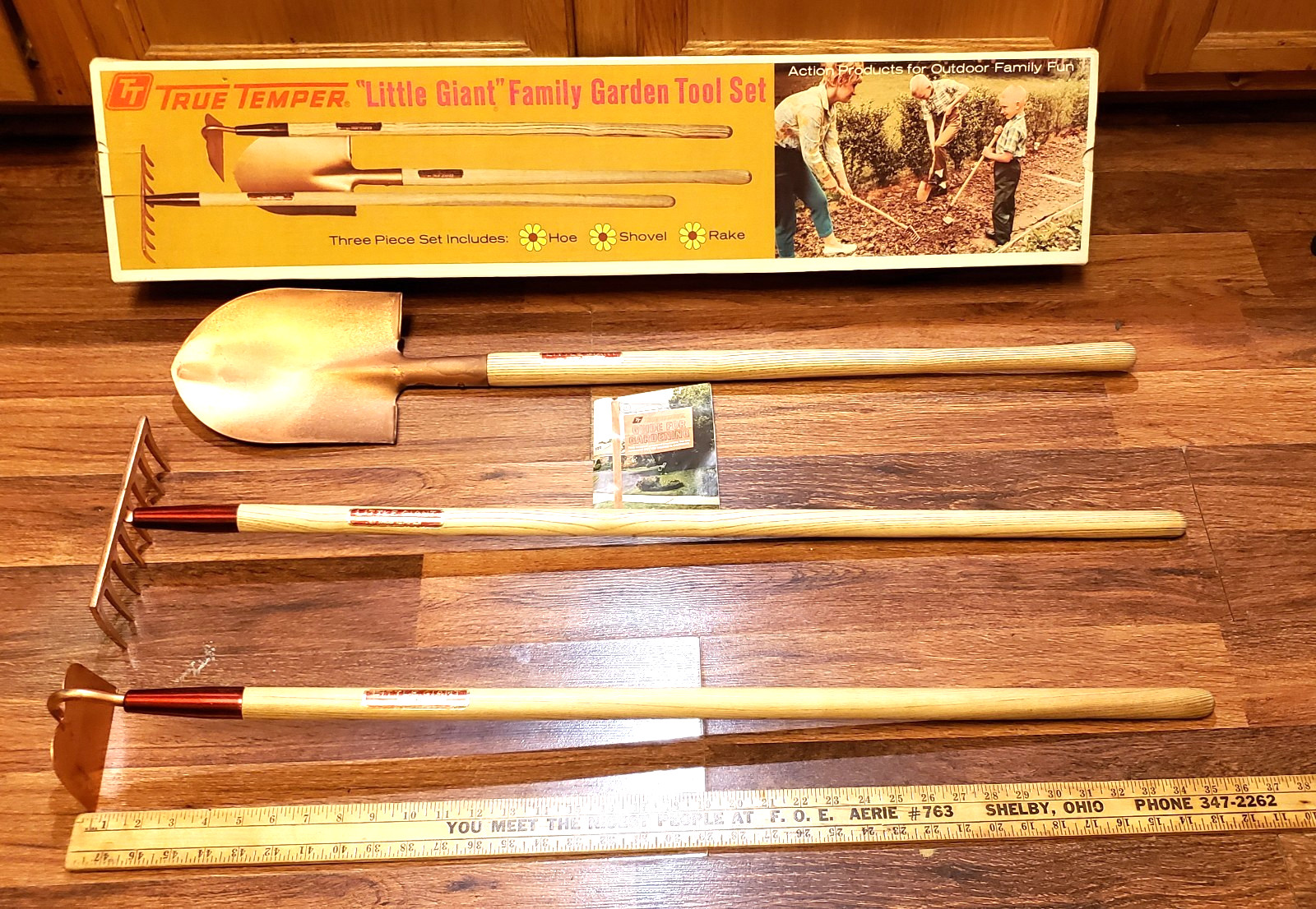 Vtg TRUE TEMPER Little Giant Junior Garden Tool Set NOS Unused Shovel Hoe Rake Vtg TRUE TEMPER Little Giant Junior Garden Tool Set NOS Unused Shovel Hoe Rake