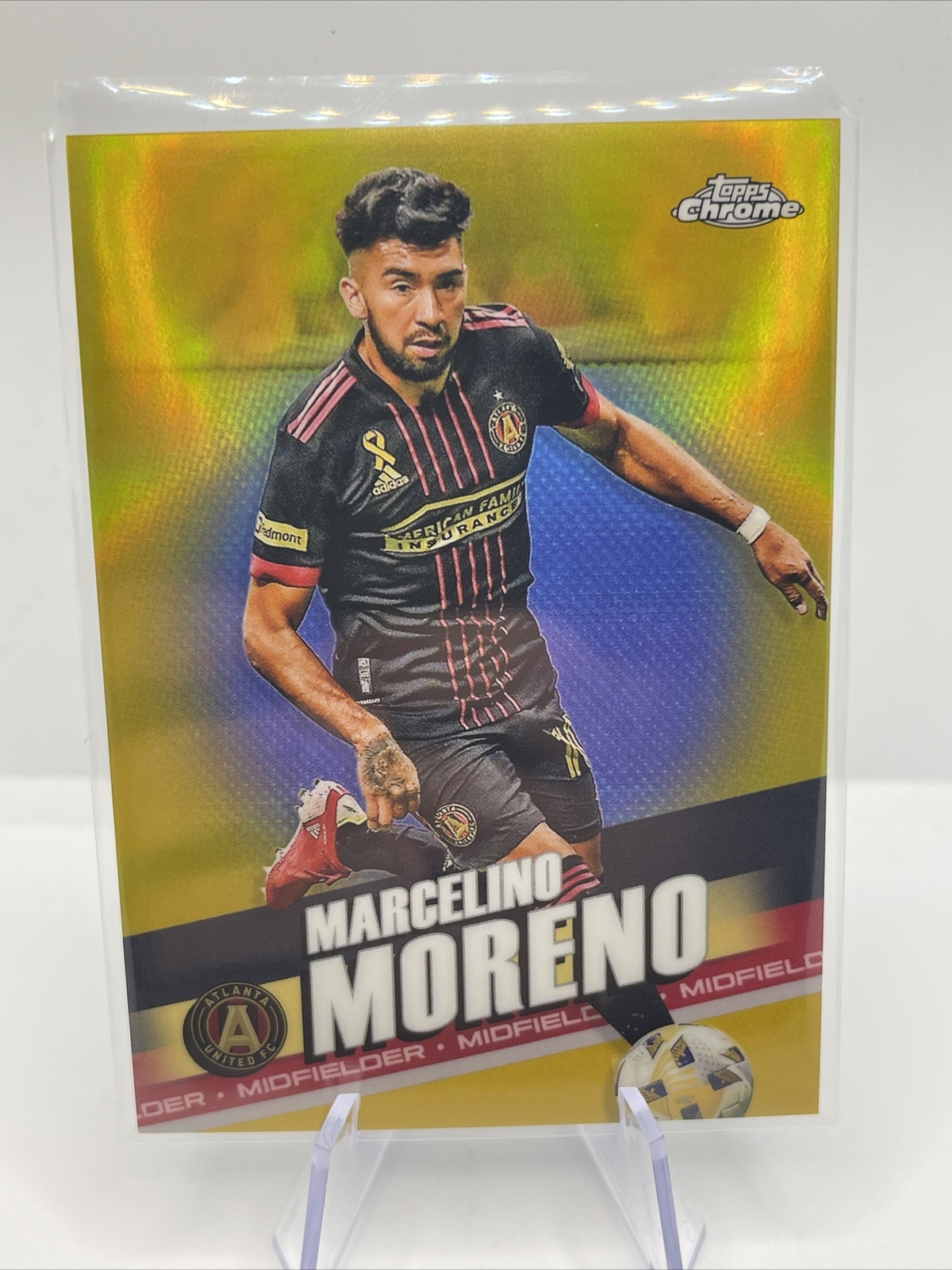 2022 Topps Chrome MLS Gold Refractor #151 Marcelino Moreno - Atlanta United /50