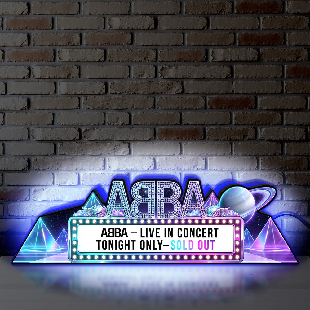 ABBA “Live in Concert” Pinball Topper 3D Printed LED Lightbox Arcade Decor
