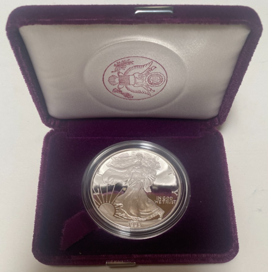 1993-P Proof American Silver Eagle -w- Box & COA 1993-P Proof American Silver Eagle -w- Box & COA