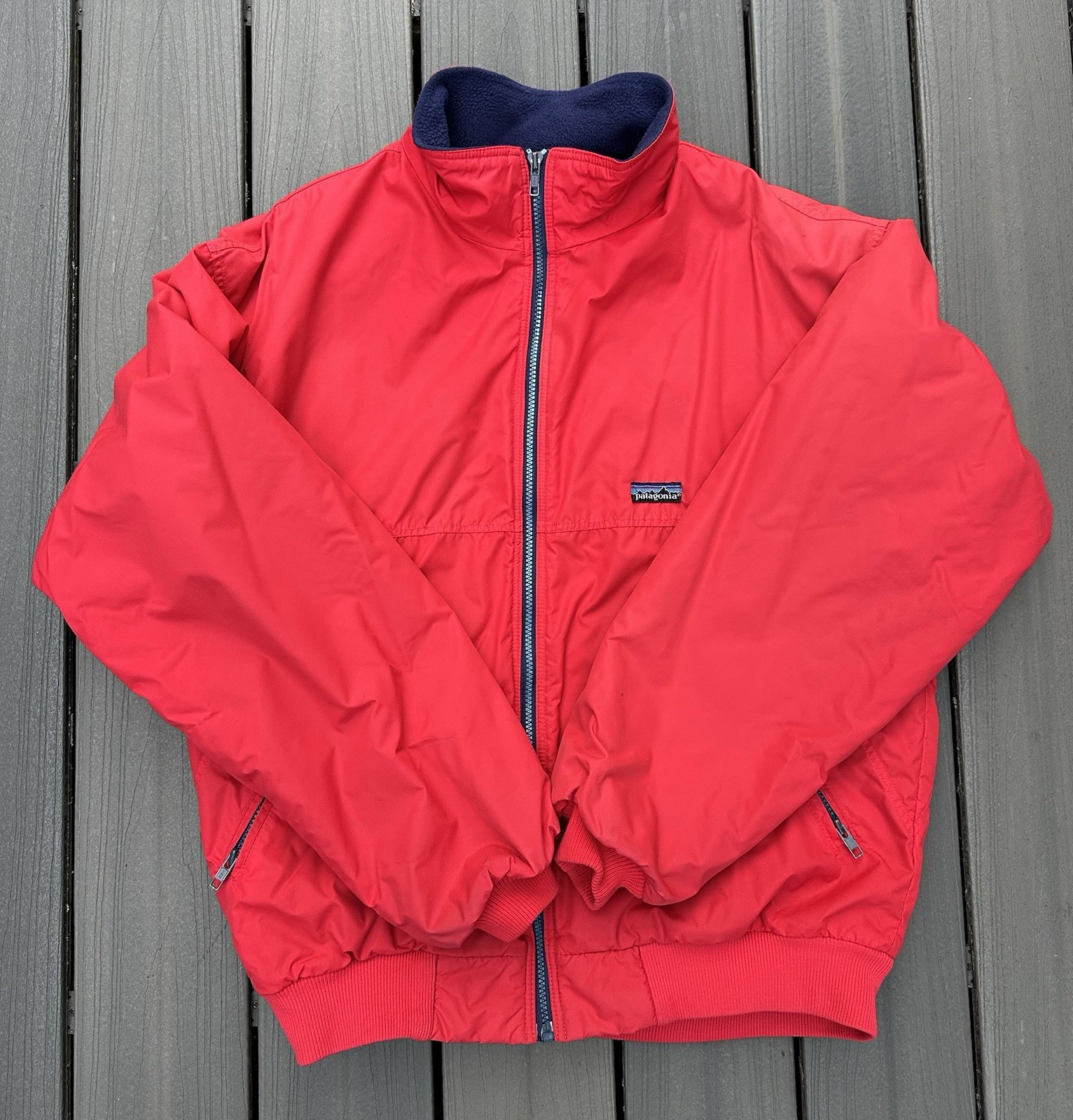 Patagonia Vintage Fleece Softshell Made In USA 90s Full Zip Bomber Large Jacket
