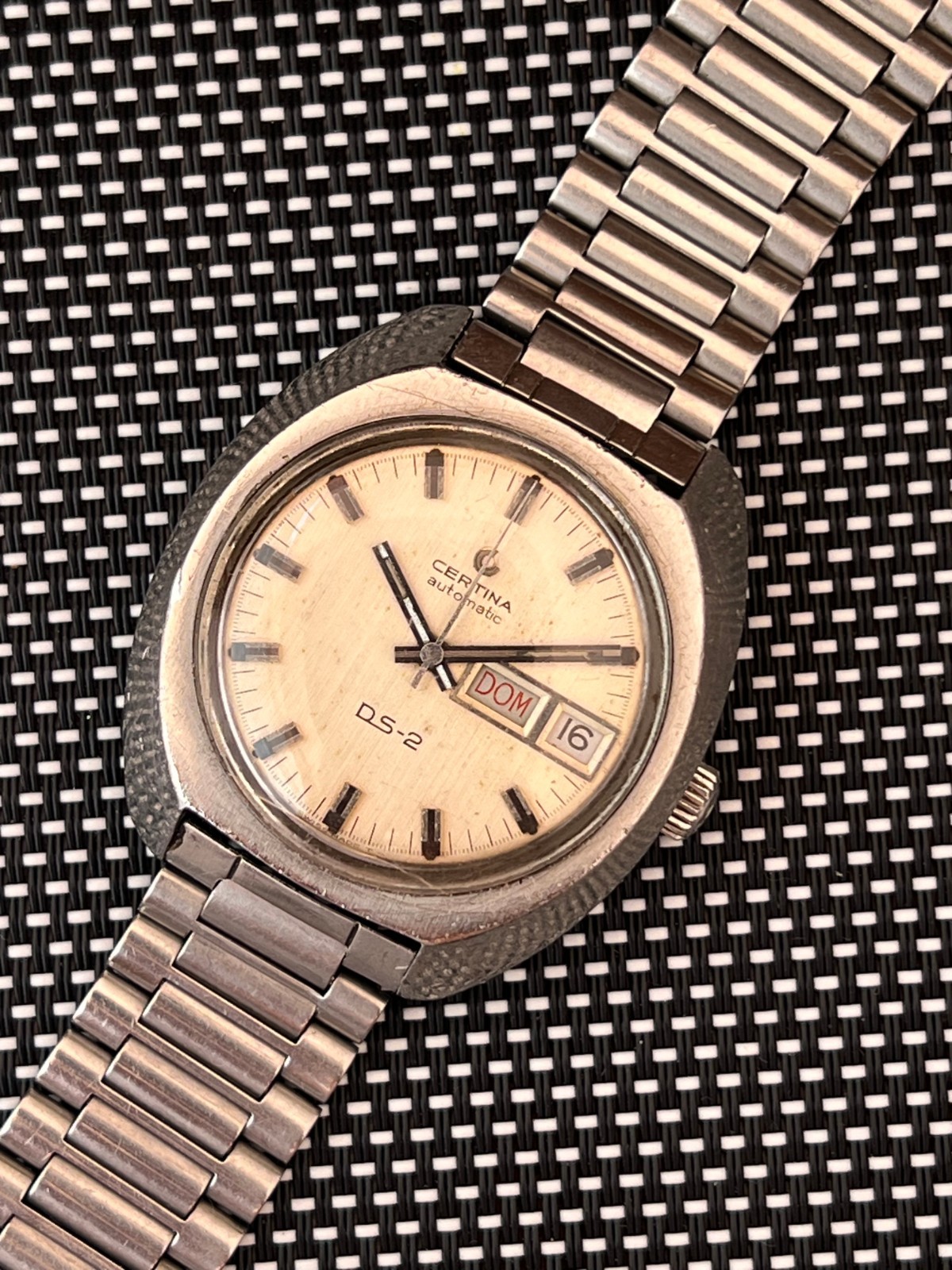 Certina DS-2 Automatic Watch Vintage Mens 25-652 Gray Dial 27J Stainless Steel
