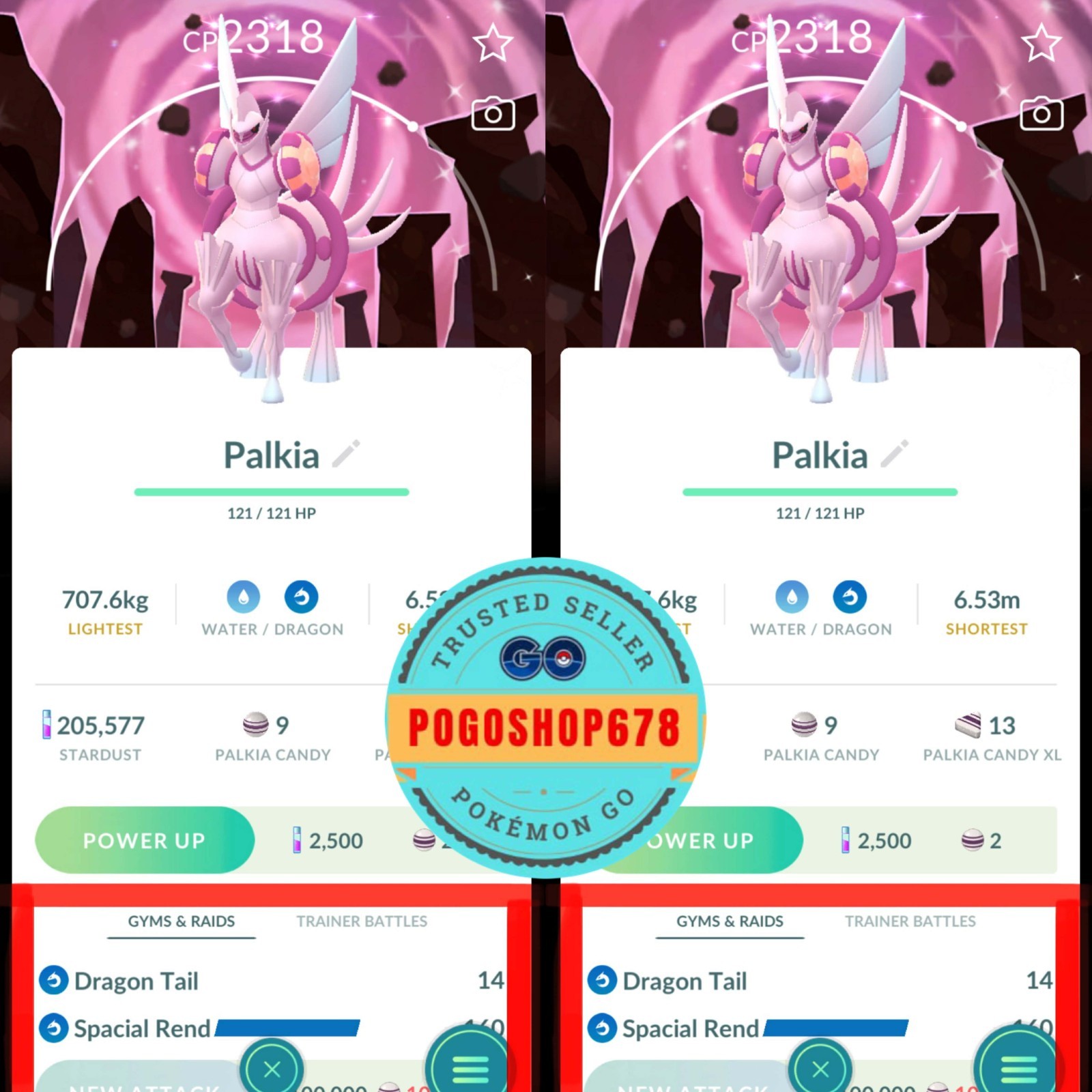 Pokémon PTC Go - Shiny Palkia Background Go Tour Kalos 2026✨Moveset Spacial Rend