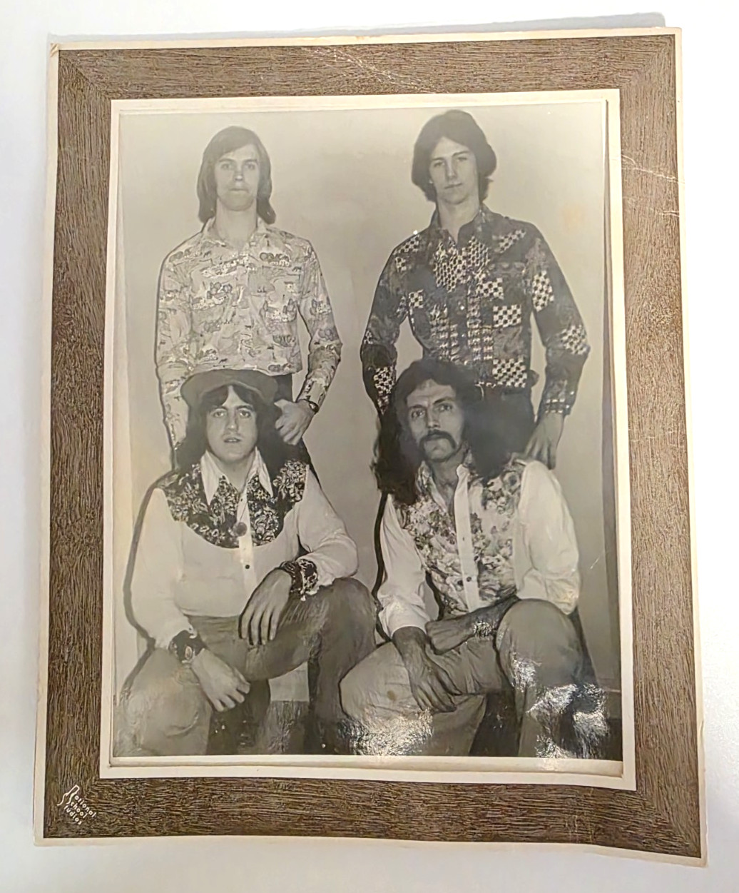 Vintage 1970s Male Music Group Band Promotional Photo 8x10 B&W Unknown Musicians