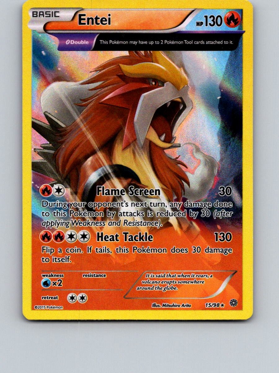Entei 15/98 Rare Ancient Origins Pokemon Reverse Holo Near Mint