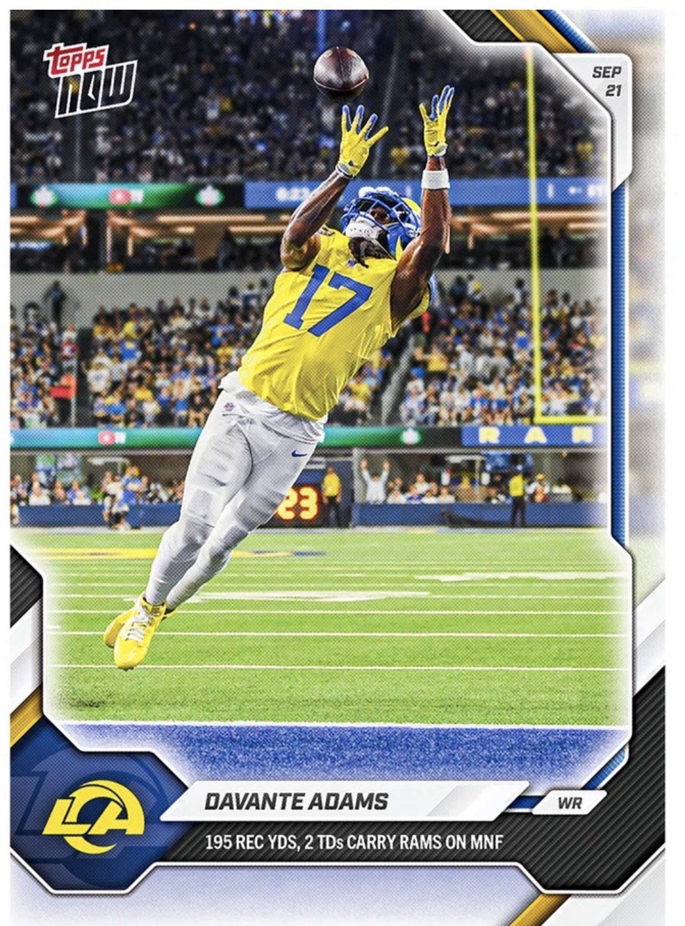 Davante Adams - 2026-27 NFL Topps NOW® - Card 28 RAMS HOUSE Presale