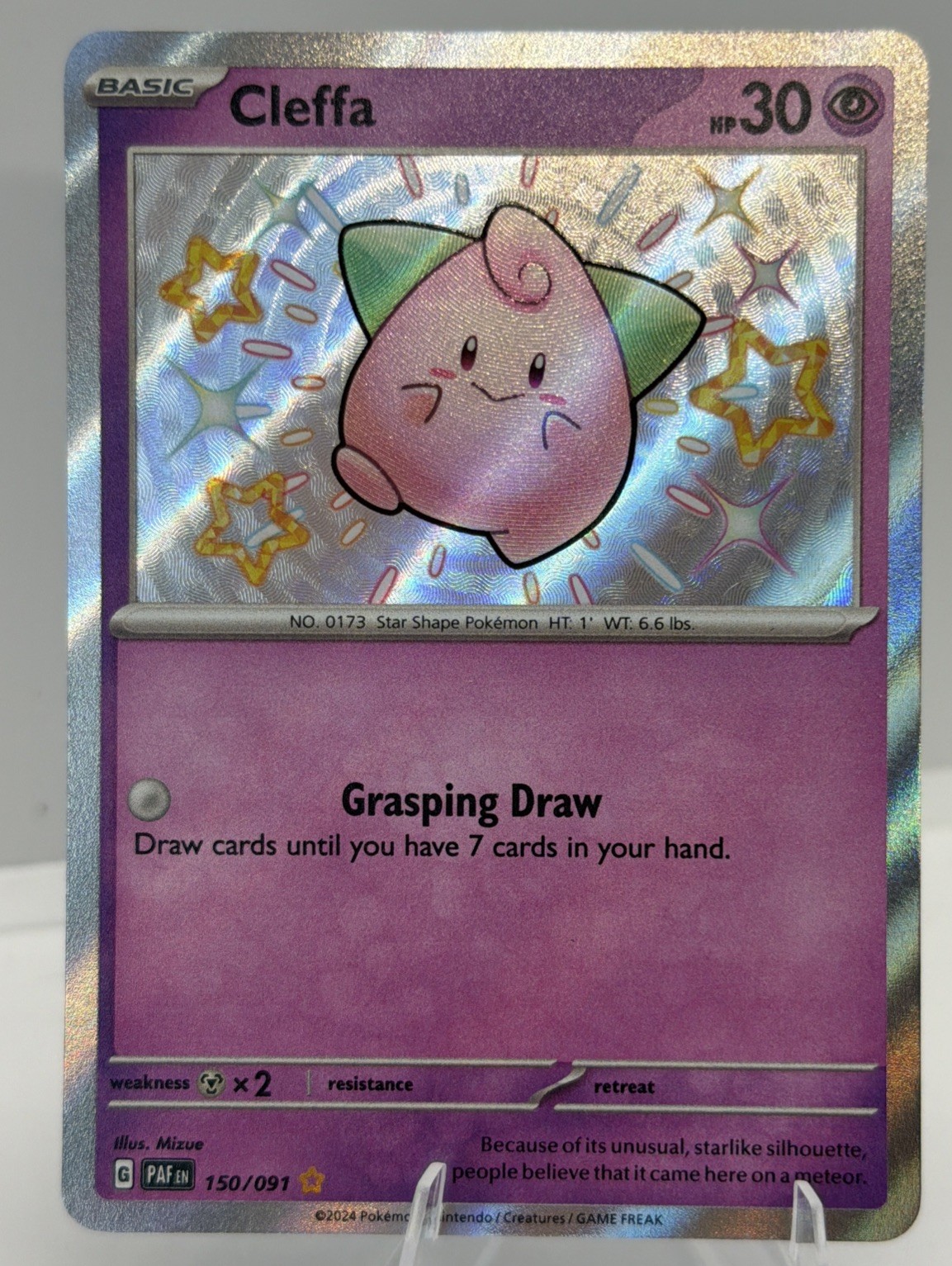 Cleffa 150/091 SV: Paldean Fates Holo SHINY RARE Pokemon TCG MINT/NM Cleffa 150/091 SV: Paldean Fates Holo SHINY RARE Pokemon TCG MINT/NM