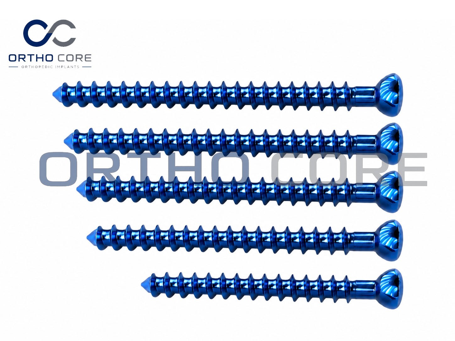 Cancellous Screws 4.0mm Full thread 14 to 60mm Titanium grade 5 (200 Pcs)