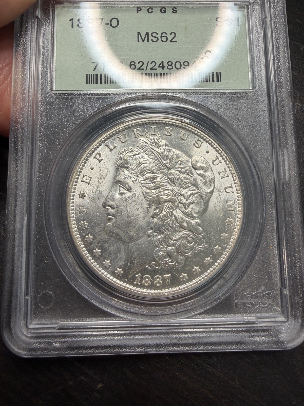 1887-O New Orleans Morgan Silver Dollar $1 PCGS MS62 Old Green Holder 1887-O New Orleans Morgan Silver Dollar $1 PCGS MS62 Old Green Holder