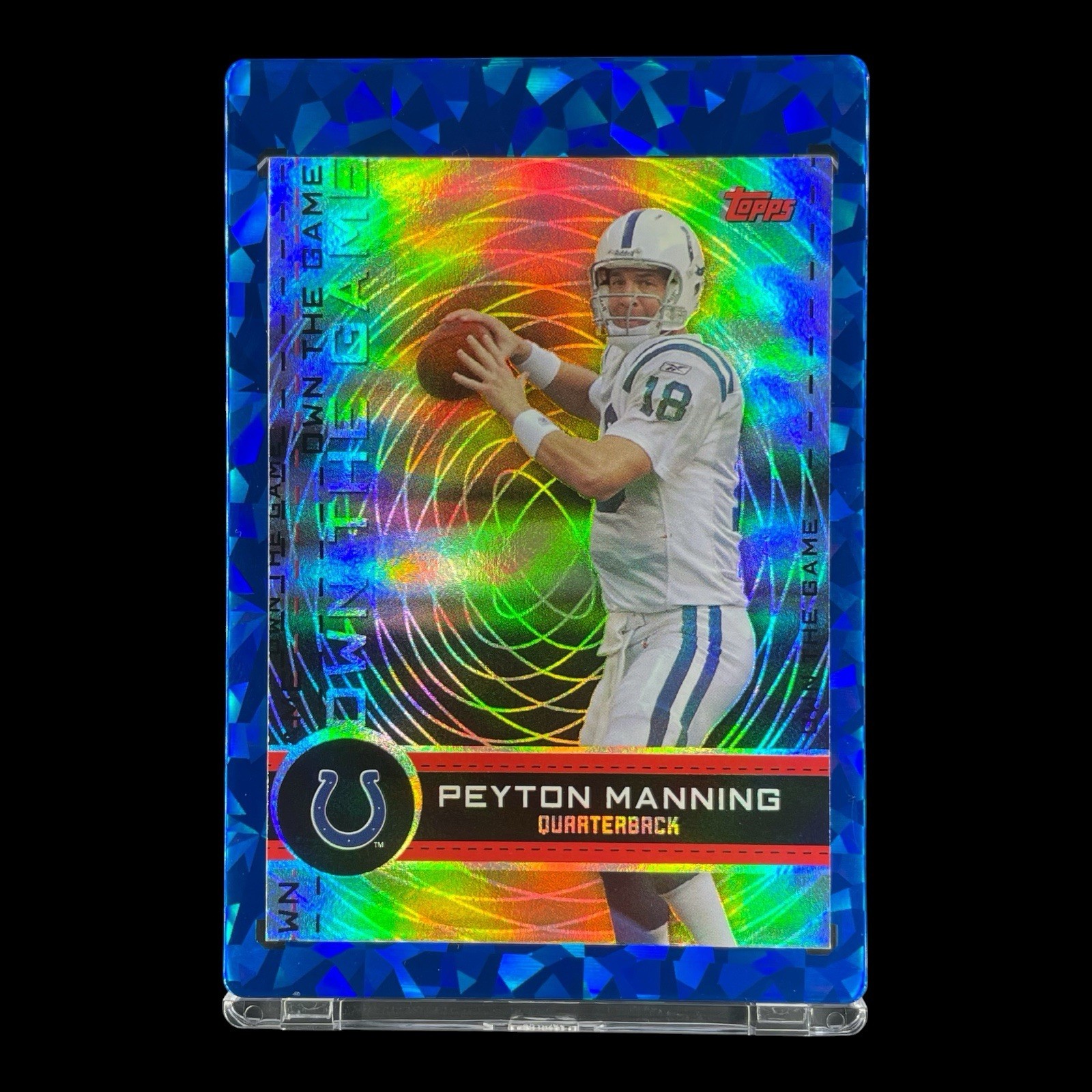 PEYTON MANNING RAINBOW FOIL HOLO 2007 Topps Own The Game Insert Card - Colts