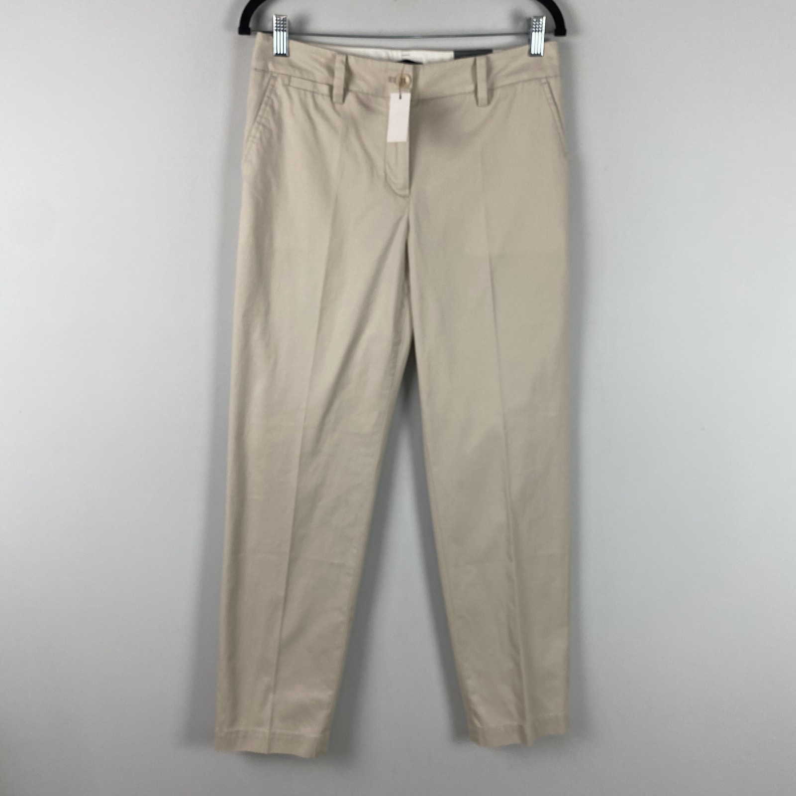 Talbots The Perfect Chino Pants Size 4 Beige Straight Leg Full Length