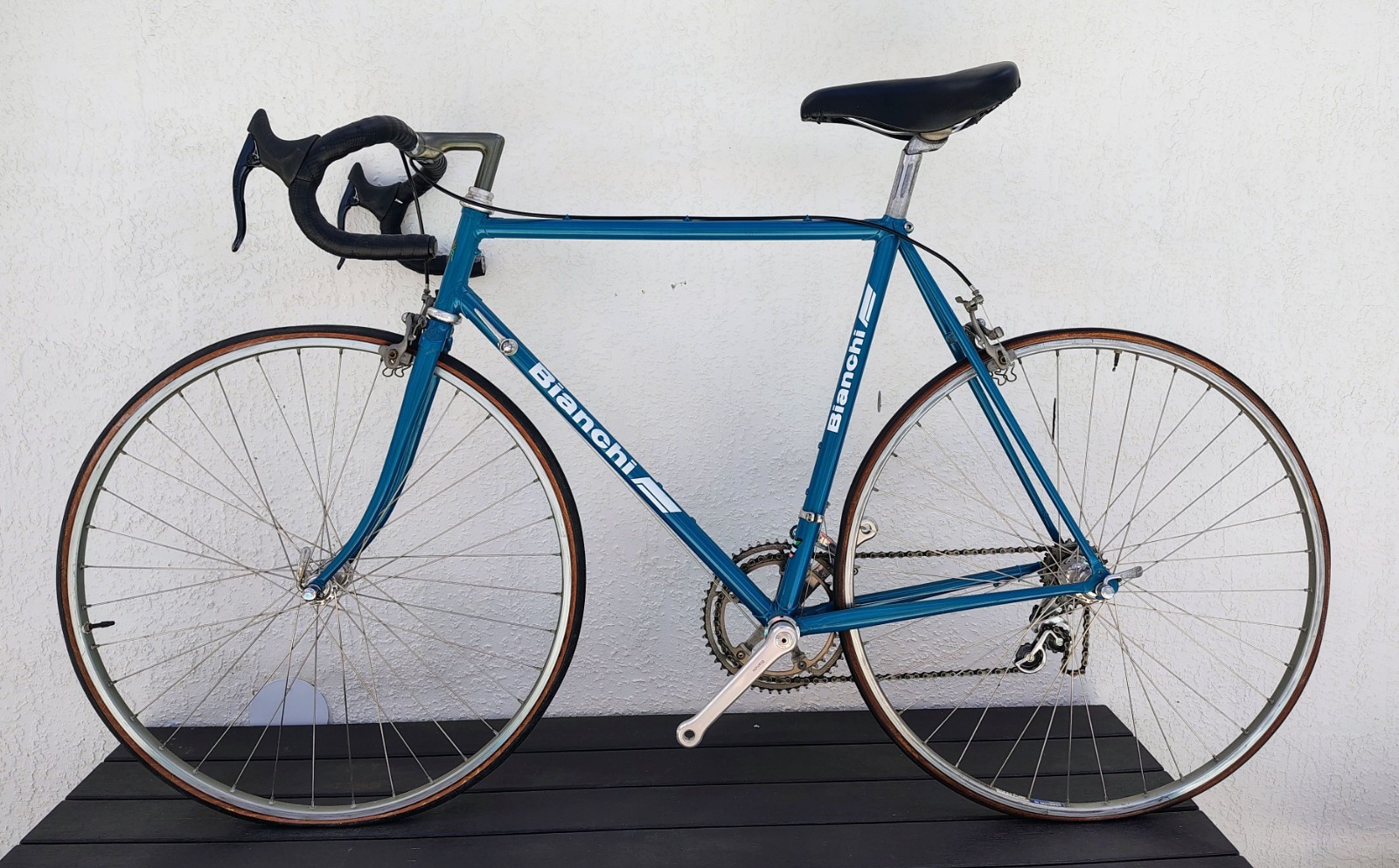 Vintage 1987 Bianchi Trofeo 56cm Road Bike Campagnolo Super Record Ambrosio Teal