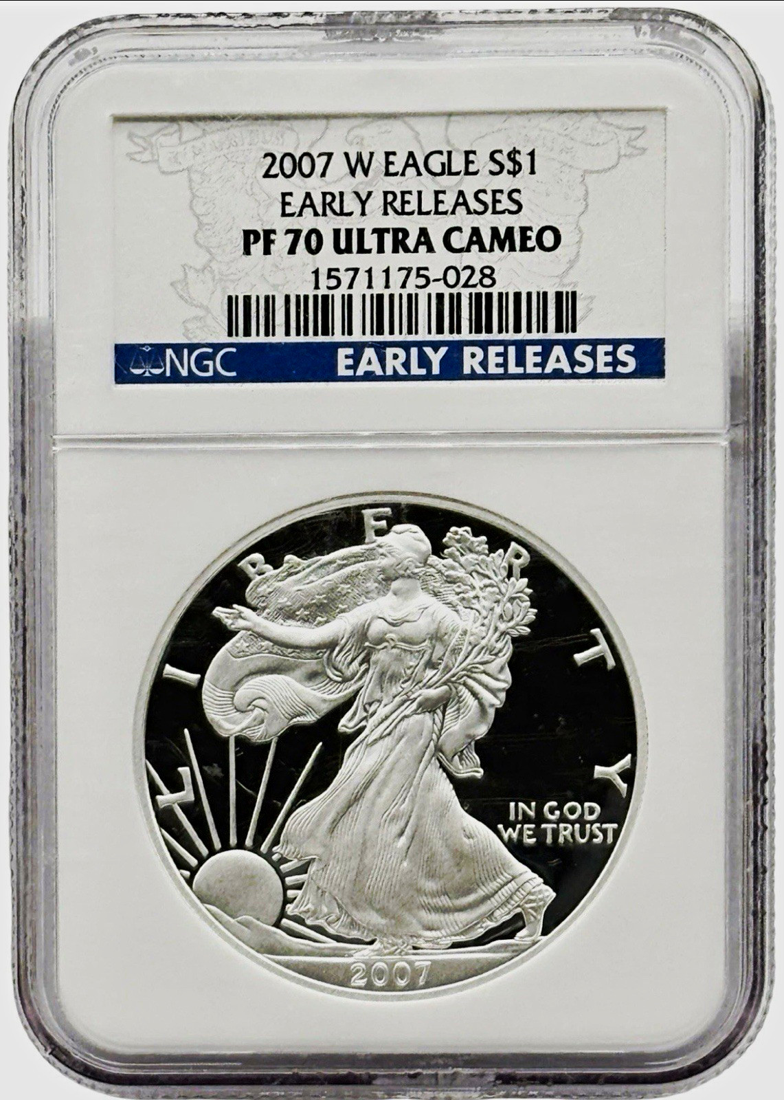 2007-W American Silver Eagle $1 Proof NGC PF70 Ultra Cameo Early Releases 2007-W American Silver Eagle $1 Proof NGC PF70 Ultra Cameo Early Releases
