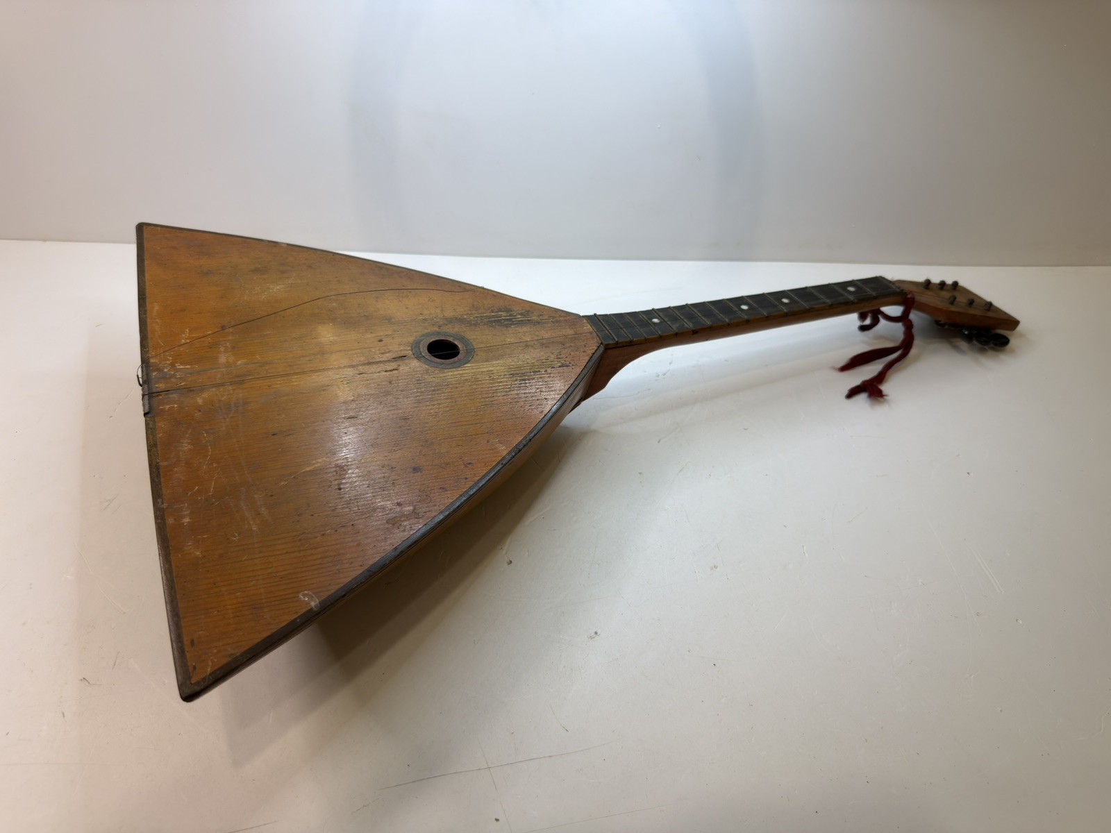 Antique USSR Russian Balalaika 3 String Folk Instrument As-Is
