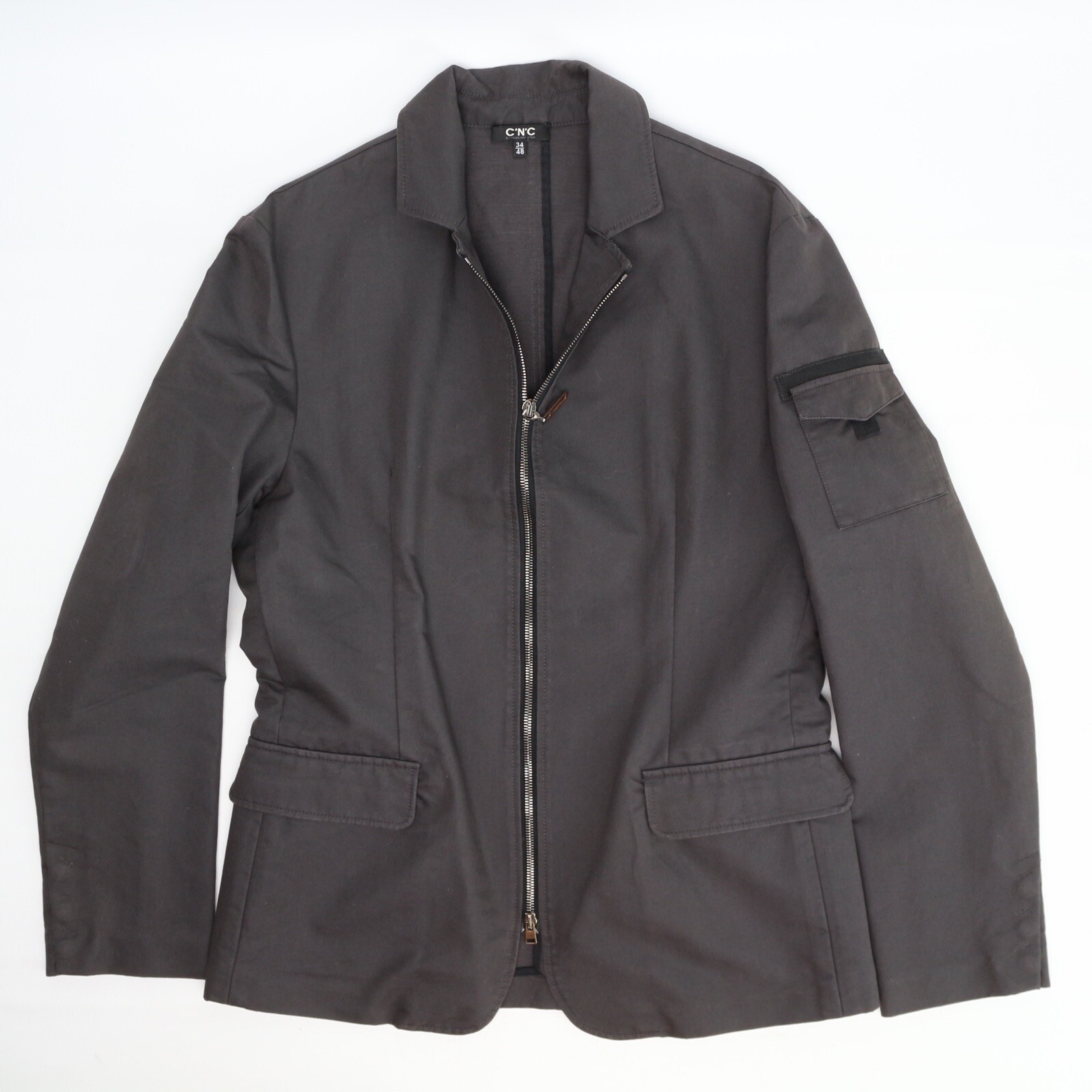 CNC Costume National Jacket Mens 34/48 Solid Dark Gray Full Zip Snap Cuff Giacca CNC Costume National Jacket Mens 34/48 Solid Dark Gray Full Zip Snap Cuff Giacca