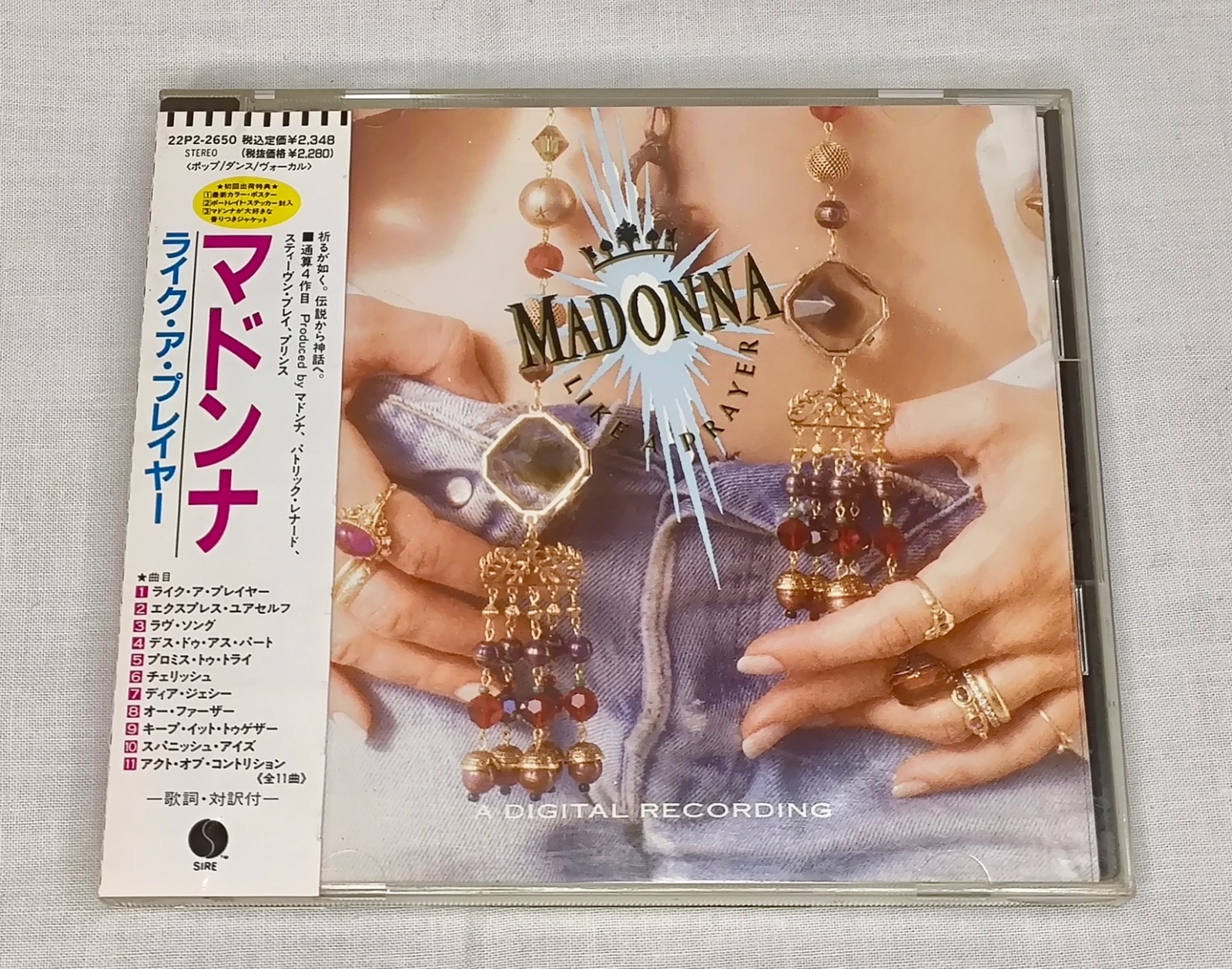 MADONNA Like A Prayer CD 1989 SIRE 22P2-2650 Obi sticker Japan EX