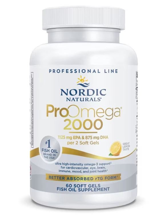 Nordic Naturals ProOmega 2000, Lemon -  1125 mg EPA - 875 mg DHA - 60 Soft Gels