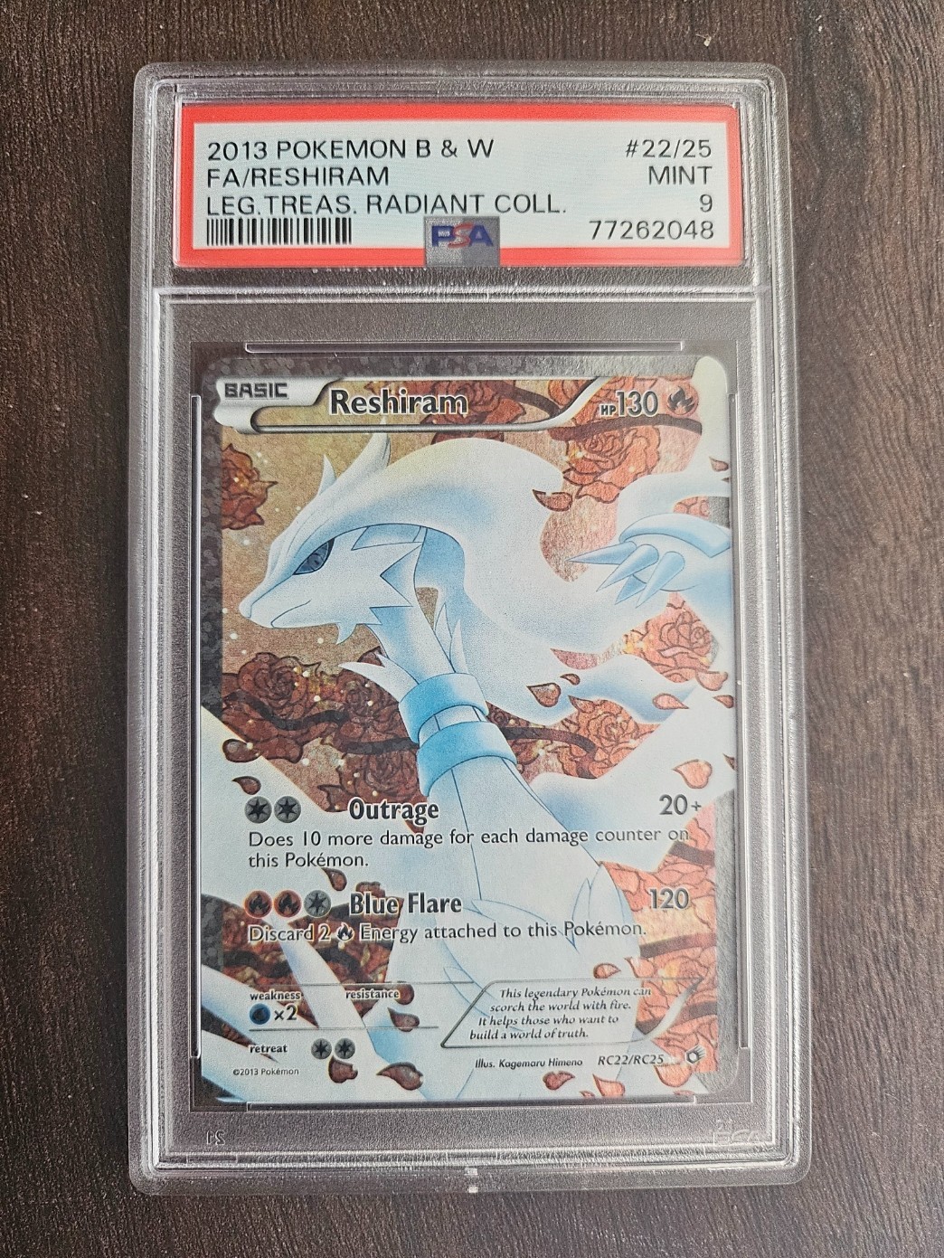 2013 Pokemon Black & White Legendary Reshiram Graded PSA 9
