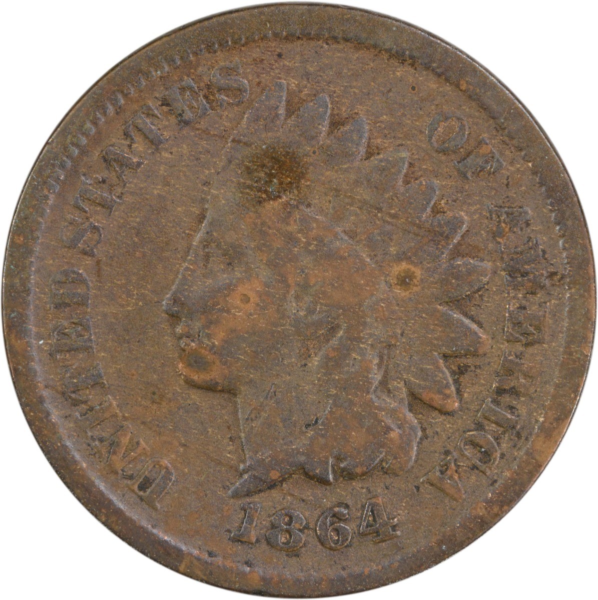 1864 Indian Cent L on Ribbon G Uncertified #215 1864 Indian Cent L on Ribbon G Uncertified #215