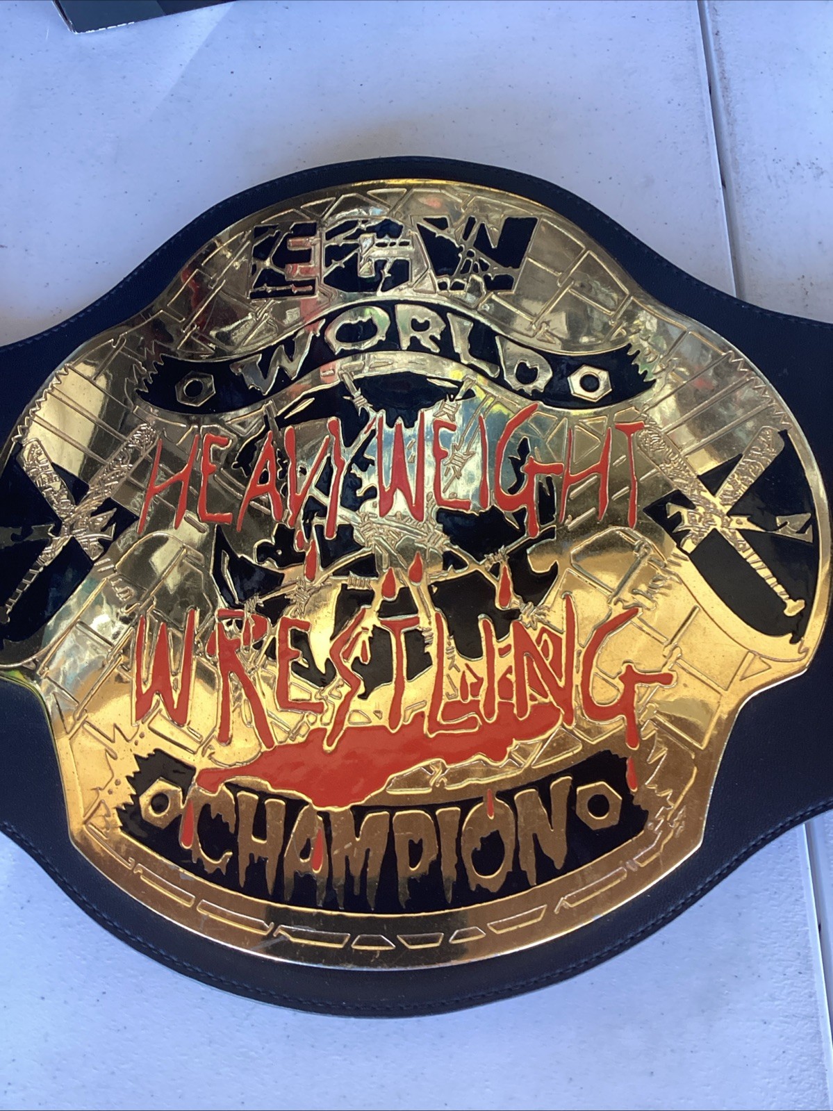 1999 FIGS TOY CO ECW TAZ EDITION WORLD CHAMPIONSHIP REPLICA WRESTLING BELT 1999 FIGS TOY CO ECW TAZ EDITION WORLD CHAMPIONSHIP REPLICA WRESTLING BELT