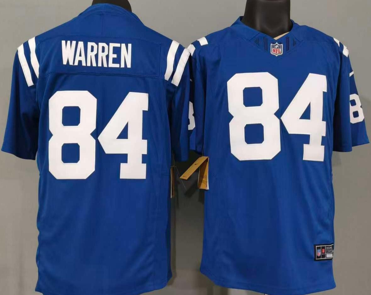 Tariffs​ Free IND Colts #84 Tyler Warren F.U.S.E Sewn Stitched Jersey.