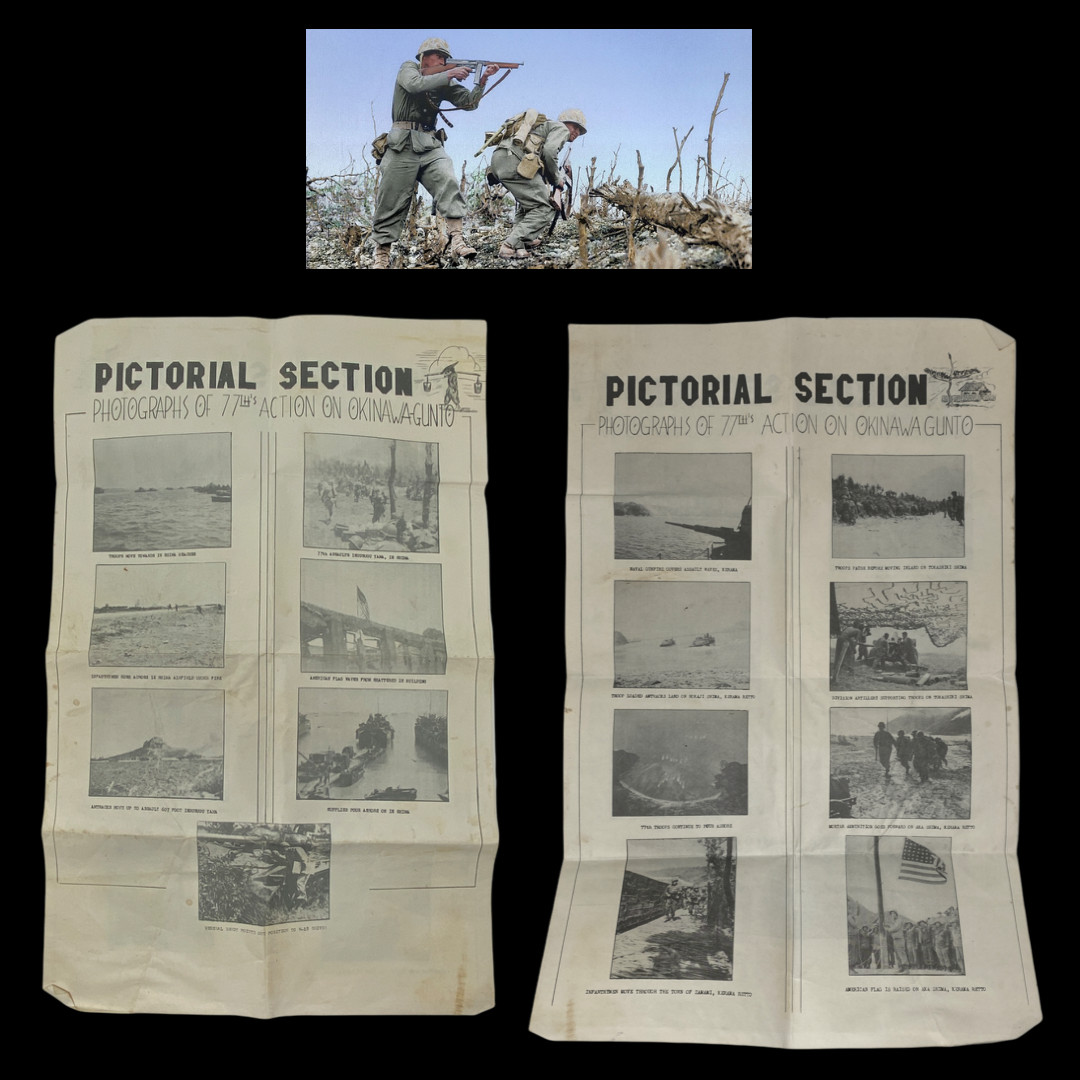 WWII Cpl. Osburn 902nd F.A. 77th Division Okinawa PTO Pictorial Combat Update