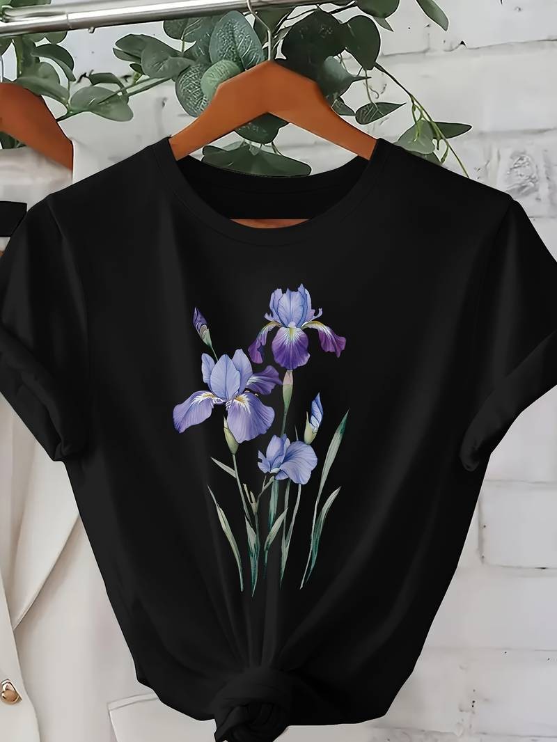 Women's Flower Printed Graphic T-Shirt Casual Short Sleeve Crew Neck Tee S-3XL √ Women's Flower Printed Graphic T-Shirt Casual Short Sleeve Crew Neck Tee S-3XL √