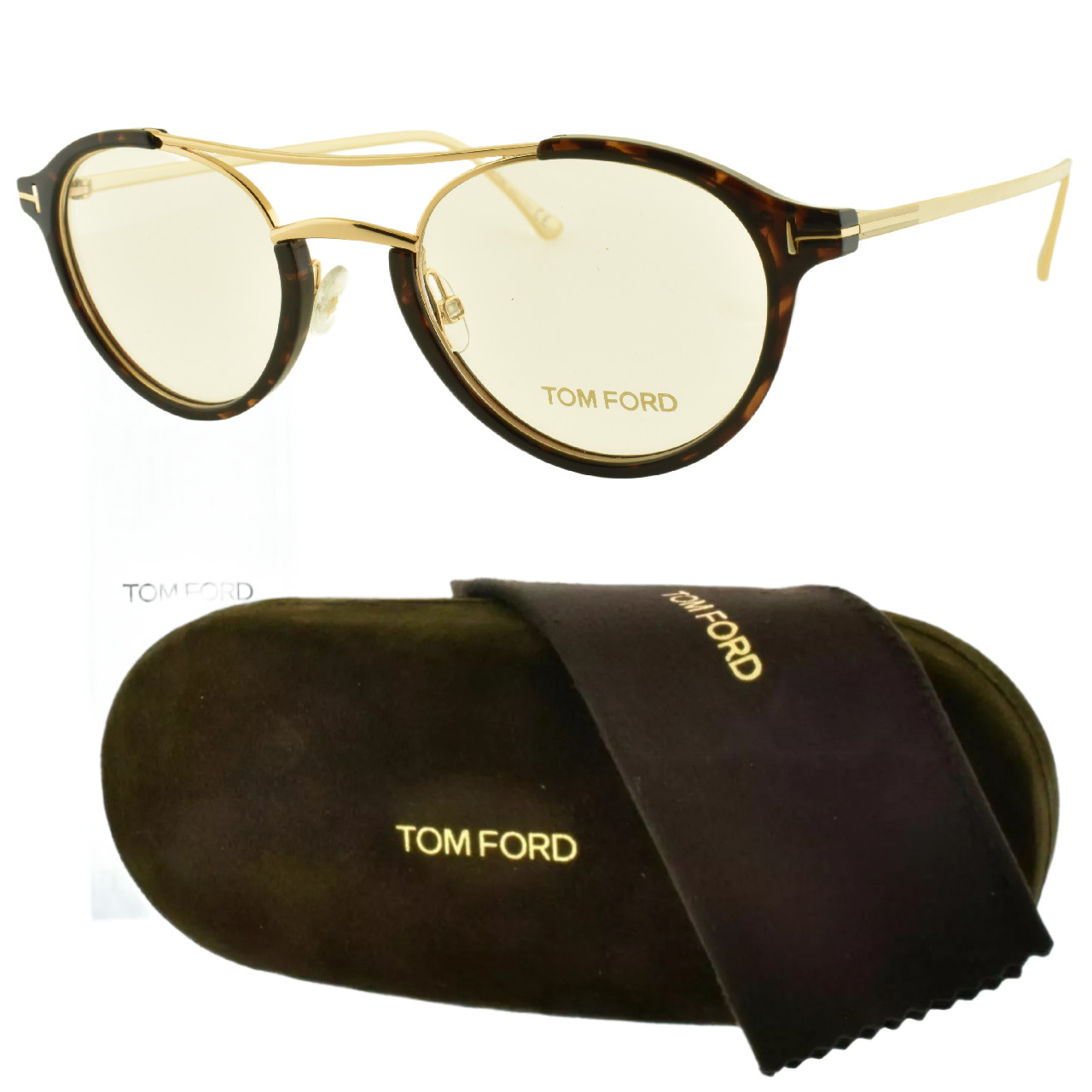 NEW TOM FORD TF5515 052 Havana/Gold Oval Full Rim Optical Frame Eyeglasses