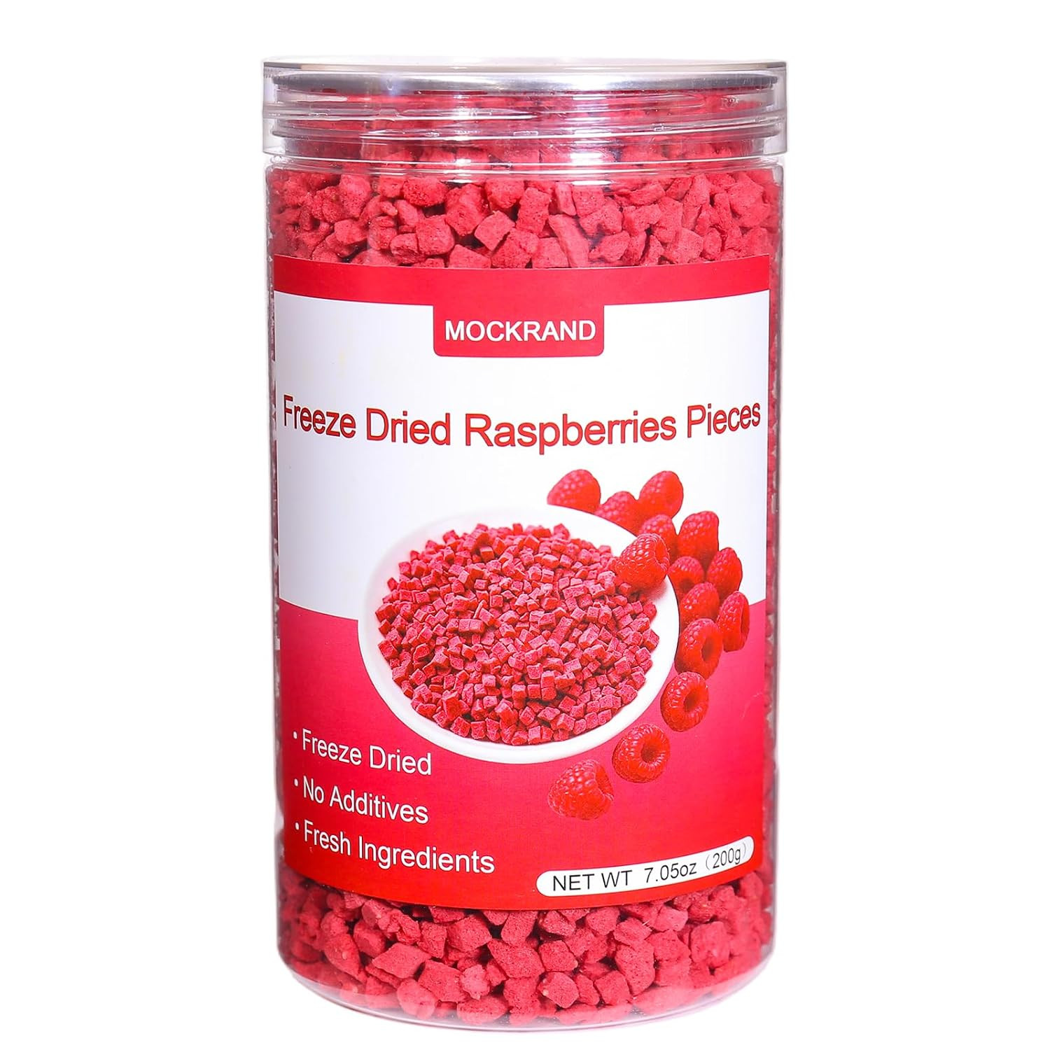Freeze Dried Raspberries Pieces 7.05Oz/200G, Natural Fruit & No Additives Freeze Dried Raspberries Pieces 7.05Oz/200G, Natural Fruit & No Additives