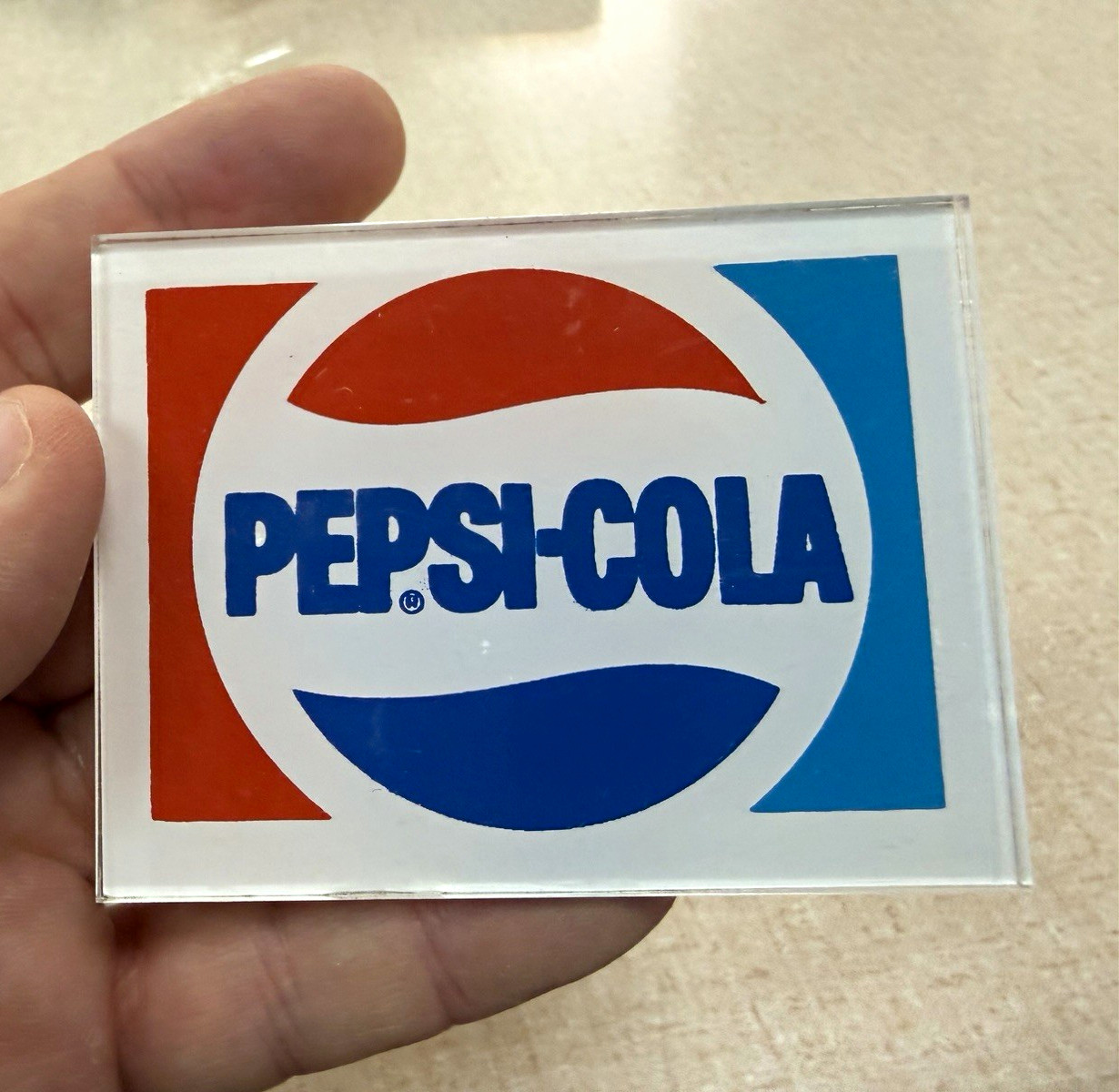 Vintage 1970s Pepsi-Cola Acrylic Vending Machine Logo Insert Great Condition Vintage 1970s Pepsi-Cola Acrylic Vending Machine Logo Insert Great Condition