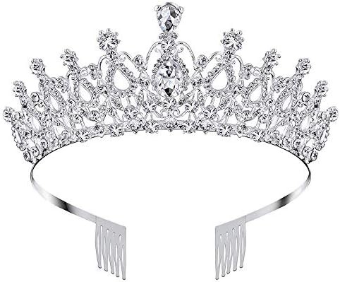 Tiara and Crown for Women Silver Rhinestone Birthday Headband Princess Tiaras fo Tiara and Crown for Women Silver Rhinestone Birthday Headband Princess Tiaras fo