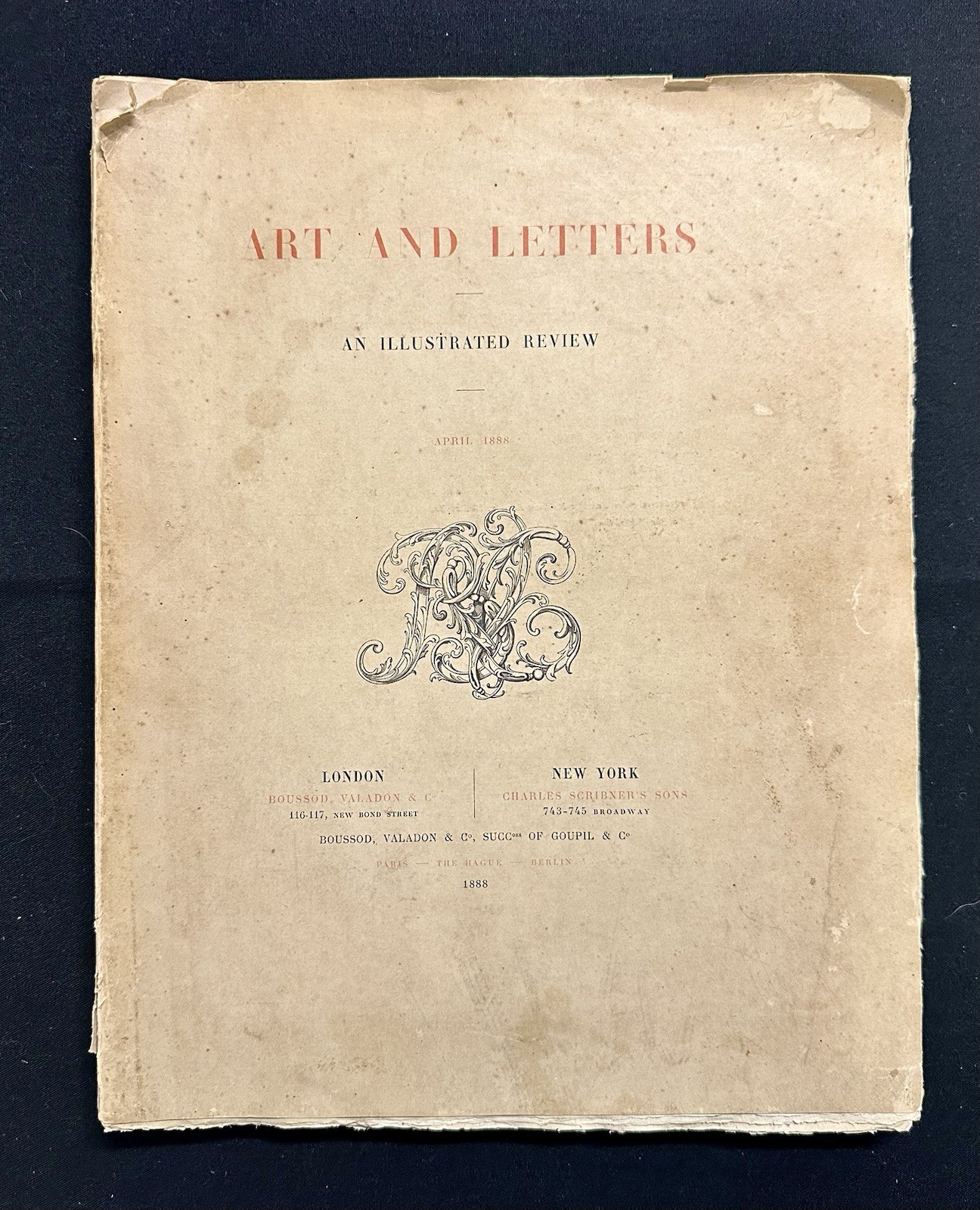 1888 Art and Letters April Oscar Wilde Canzonet Sarah Bernhardt Original Issue