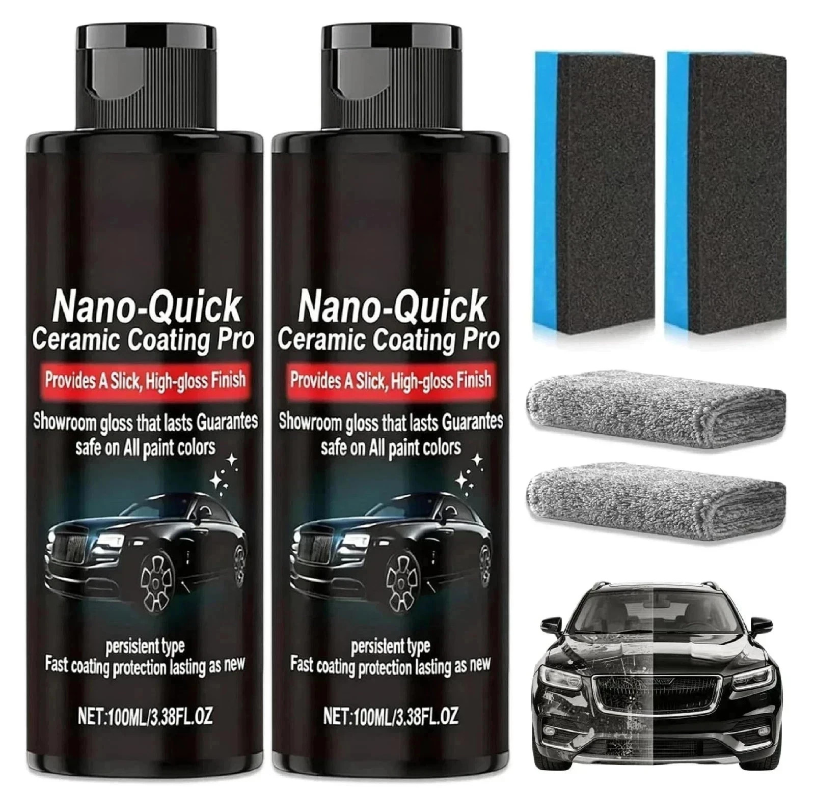 2PCS Nano-Quick Ceramic Coating Pro, Revolutionary Nano Spray for Car new