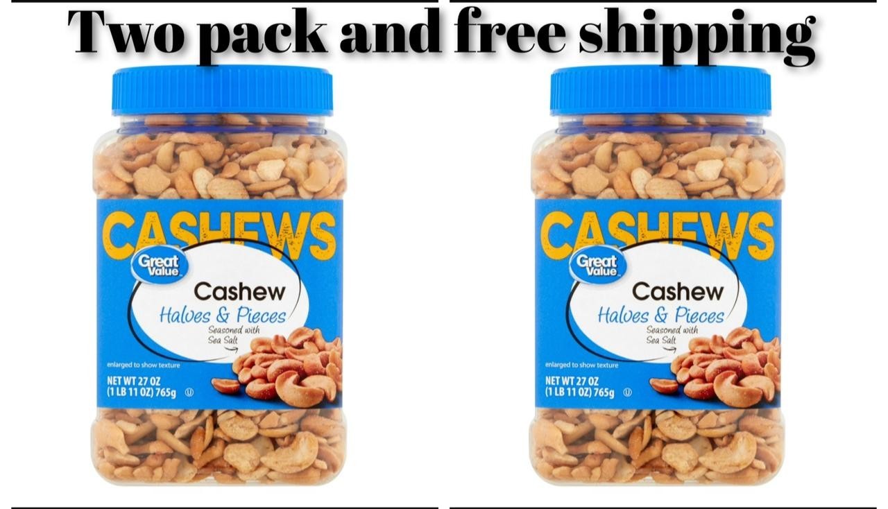 Great Value Cashew Halves & Pieces, 27 oz (PACK OF 2) 