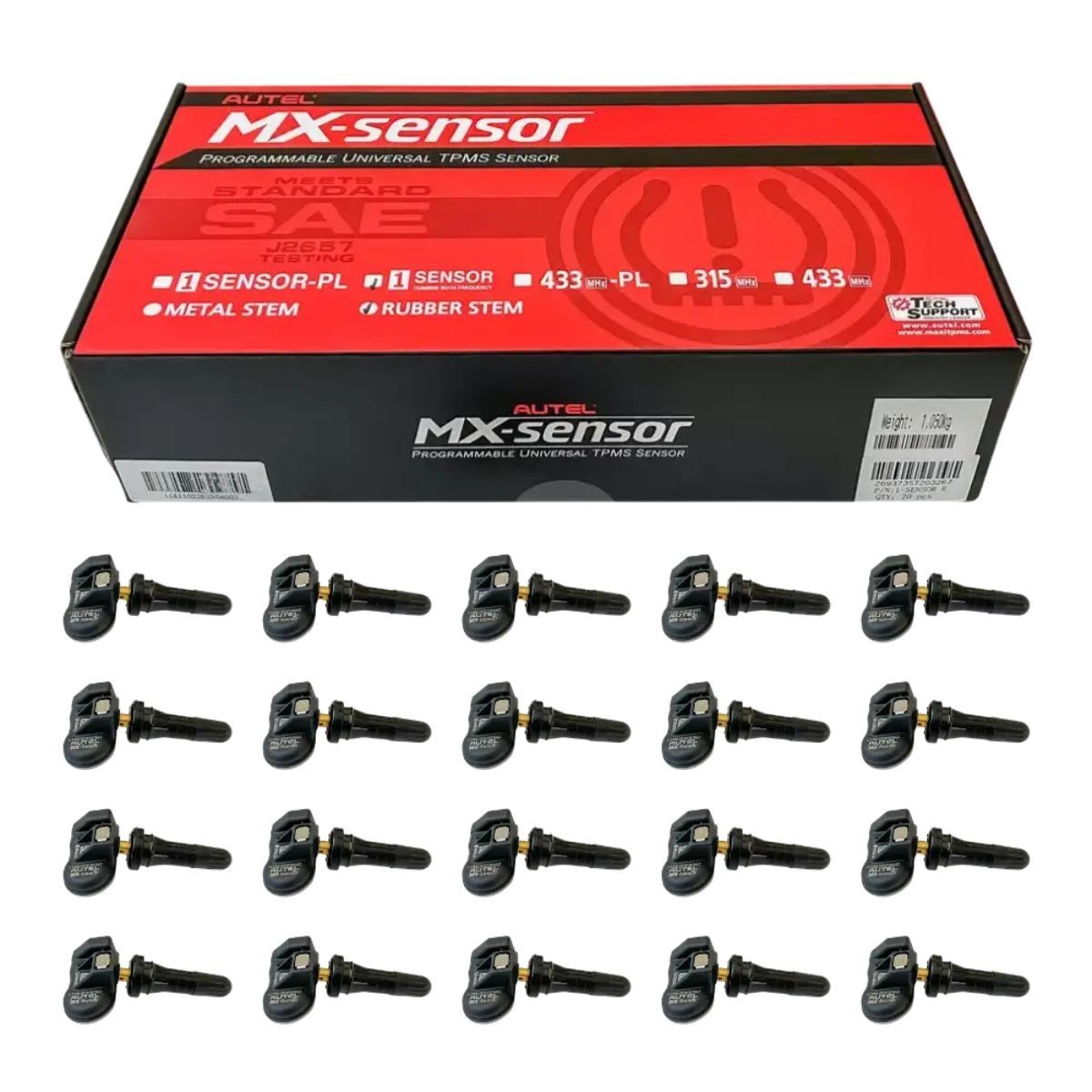x20 Ascot by Autel 1-Sensor TPMS Sensor with Rubber Valve – Universal Fit