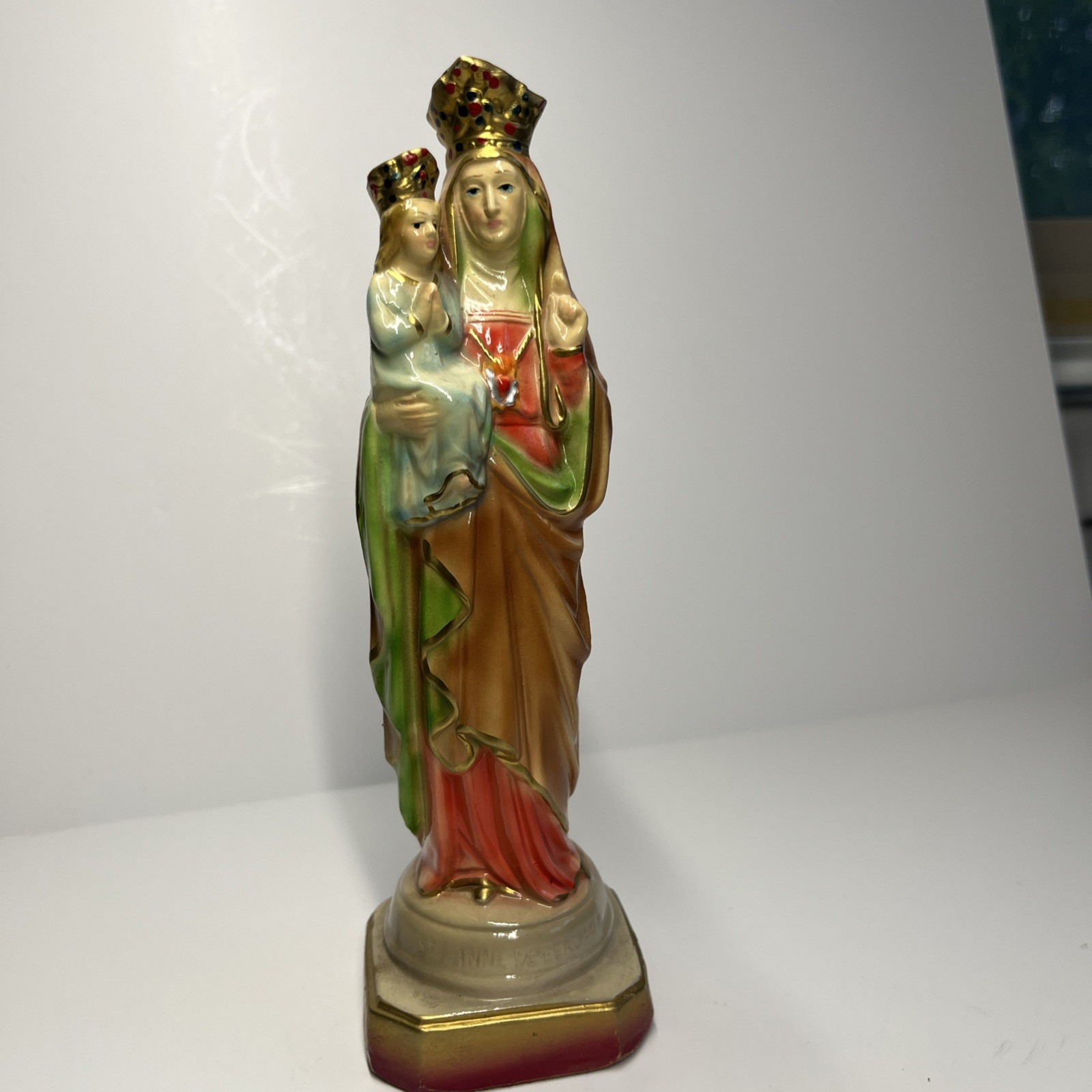 VTG 7.5” St Anne De Beaupre Statue Plastic Molded Figurine Catholic Mid Century VTG 7.5” St Anne De Beaupre Statue Plastic Molded Figurine Catholic Mid Century