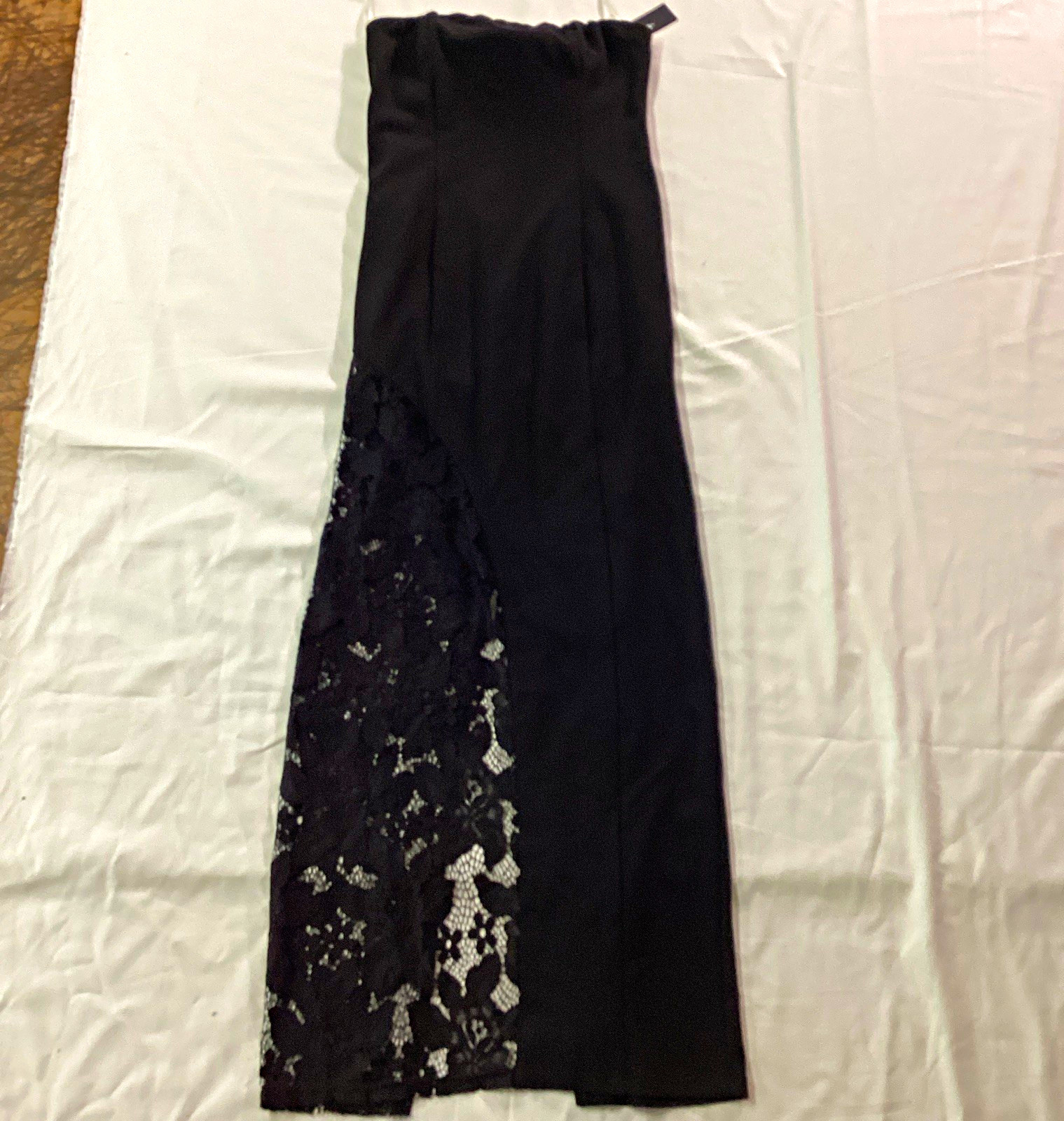 Lulus Black Strapless Lace Panel Dress, Size M, Sleeveless Zip Lulus Black Strapless Lace Panel Dress, Size M, Sleeveless Zip