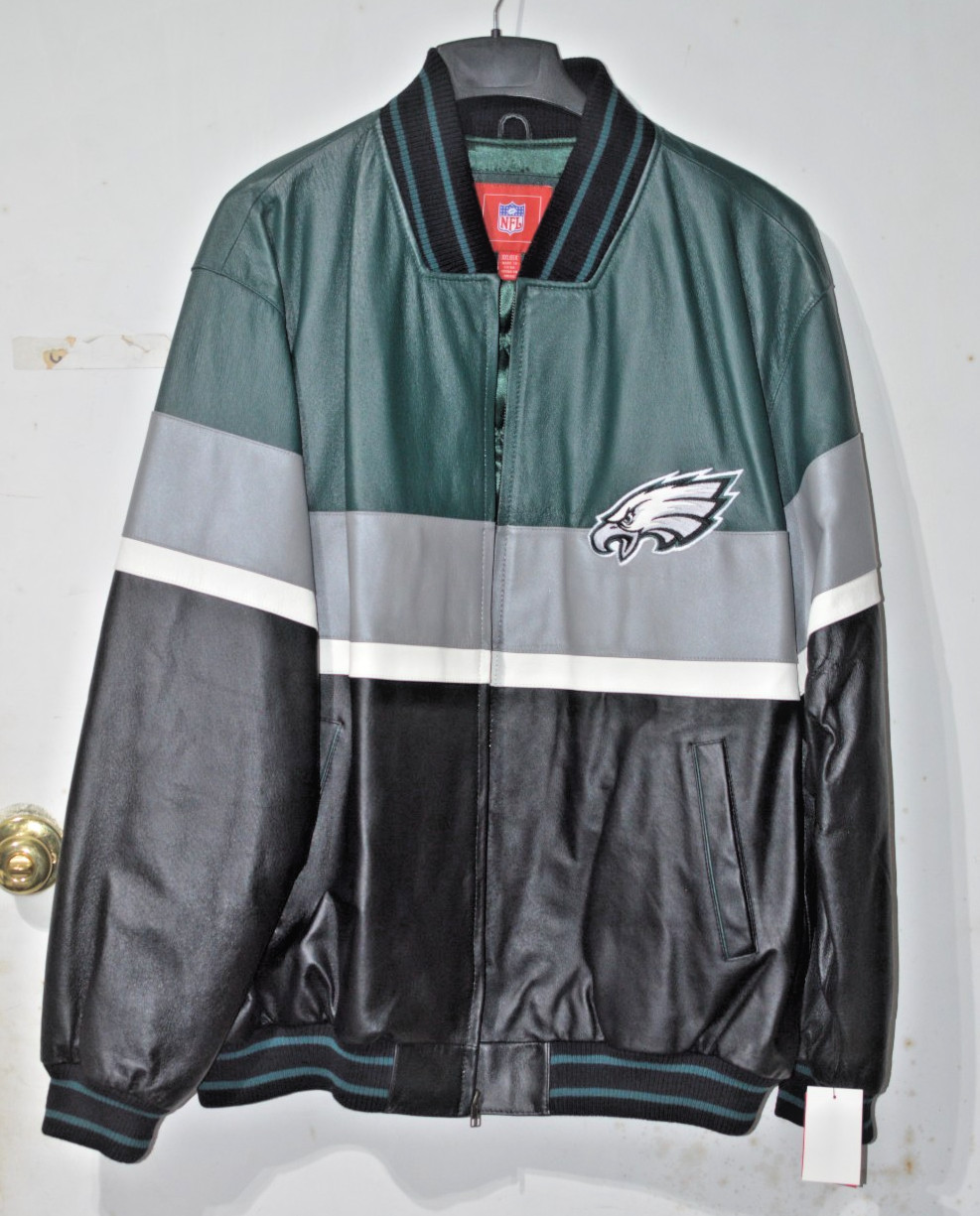 Vintage Rare Philadelphia Eagles Leather Bomber Jacket XXL Brand New Never Worn