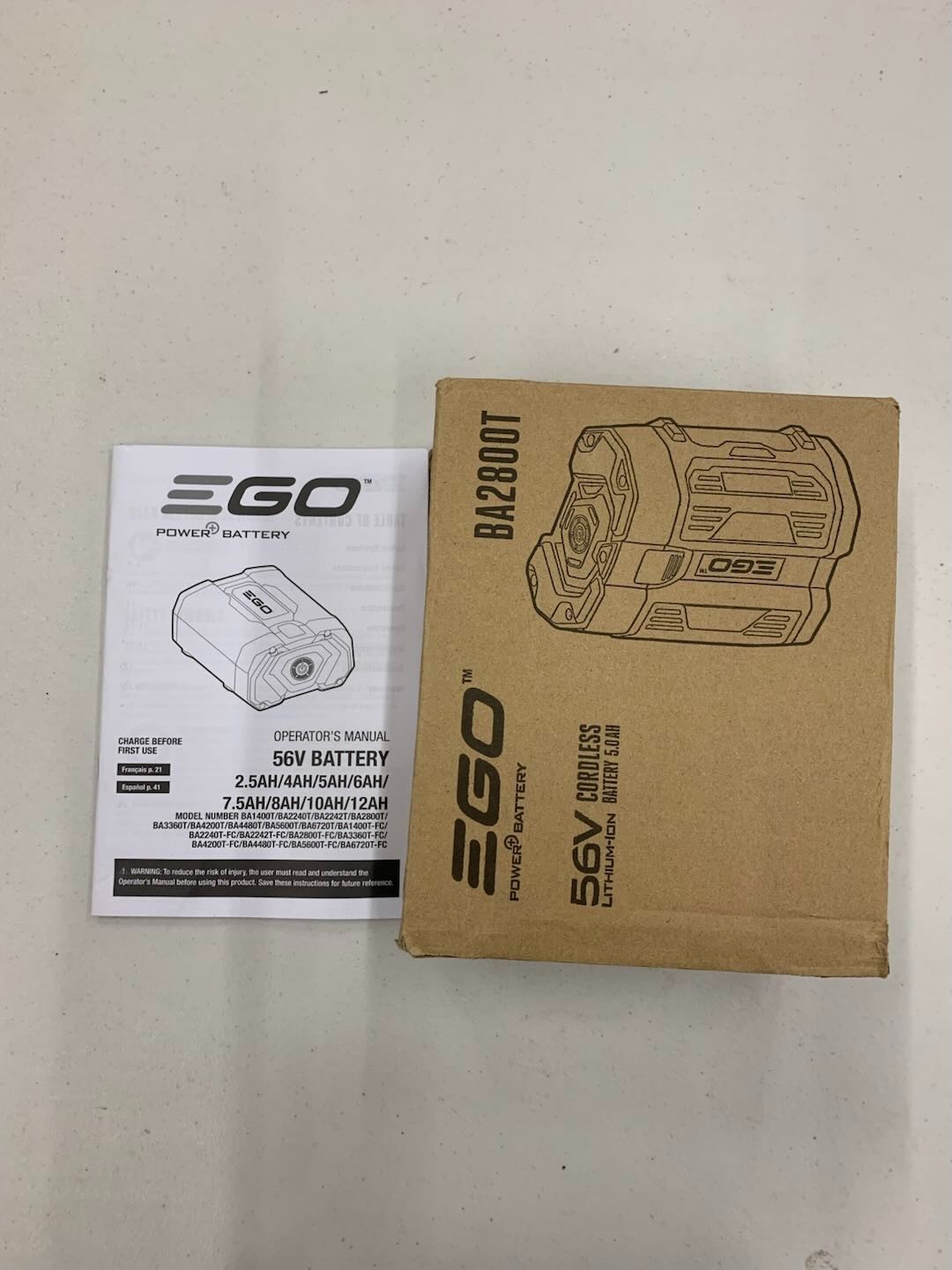 Genuine EGO POWER+ BA2800T 56V 5.0 AH Battery w/ Fuel Gauge Original OEM