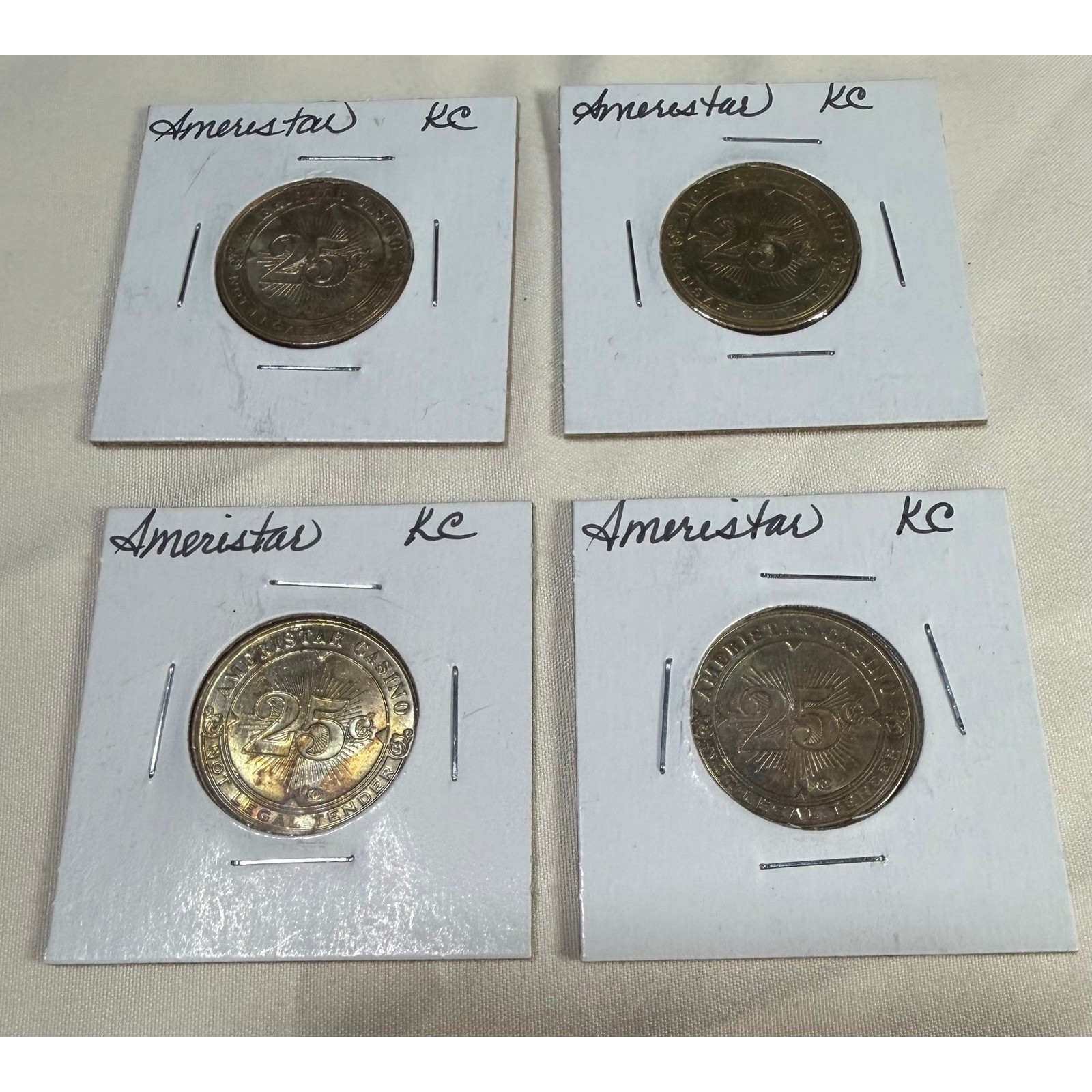 Ameristar Casino Kansas City 25 Cent Slot Machine Tokens Lot of 4 Vintage MO
