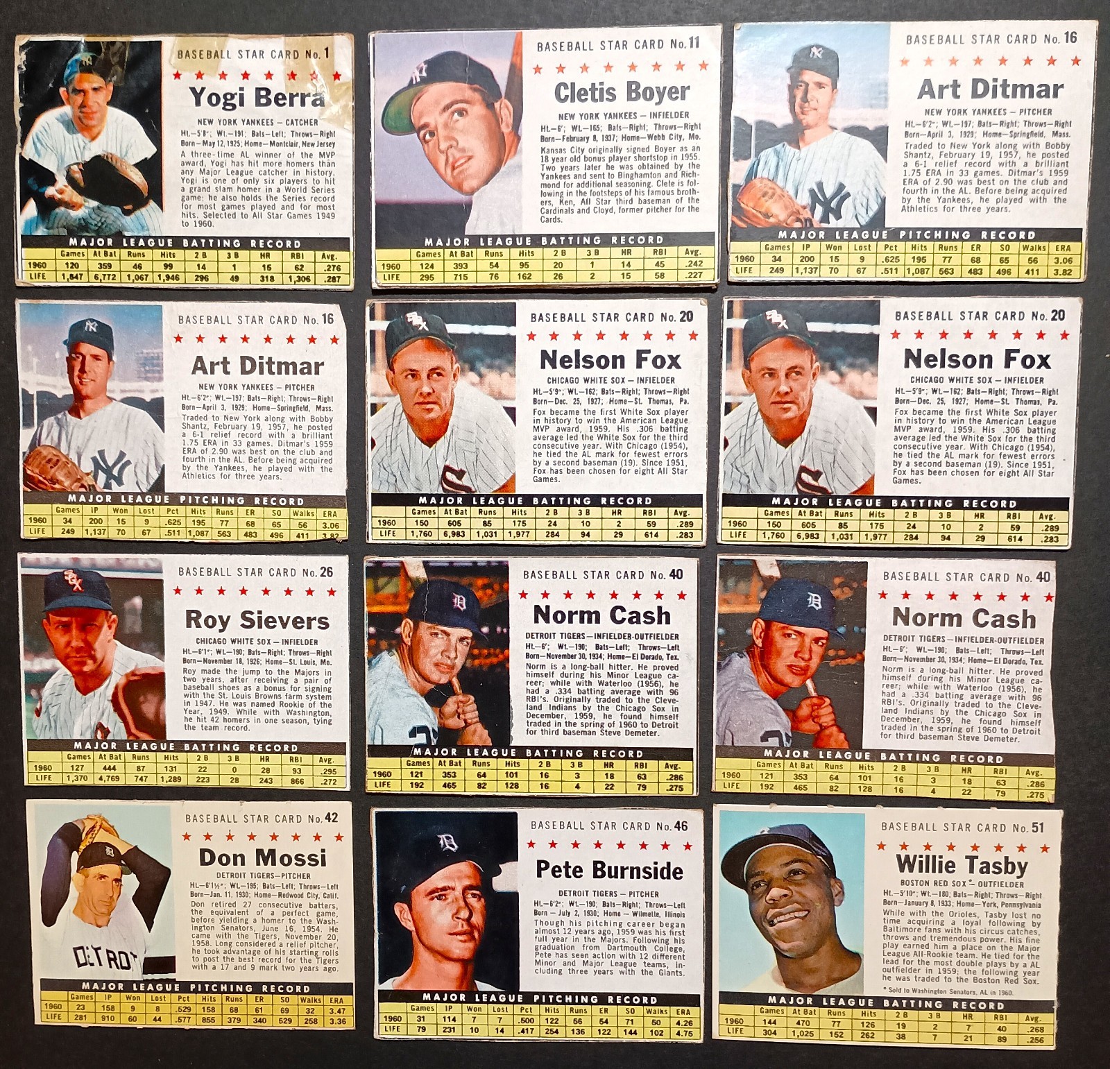 1961 Post Cereal Baseball - Choose Your Card - 10% Discount Available VG-EX
