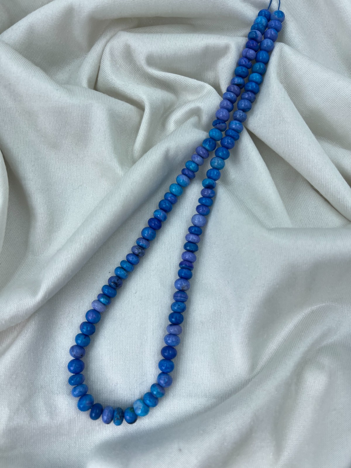 Natural Blue Opal Rondelle Beads Blue Purple Gemstone Strand 16\'\' Necklace